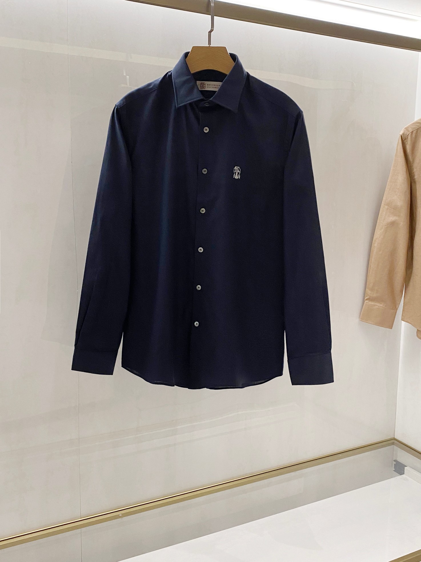 BRUNELLO CUCINELLI Cotton-linen blend long-sleeved shirt