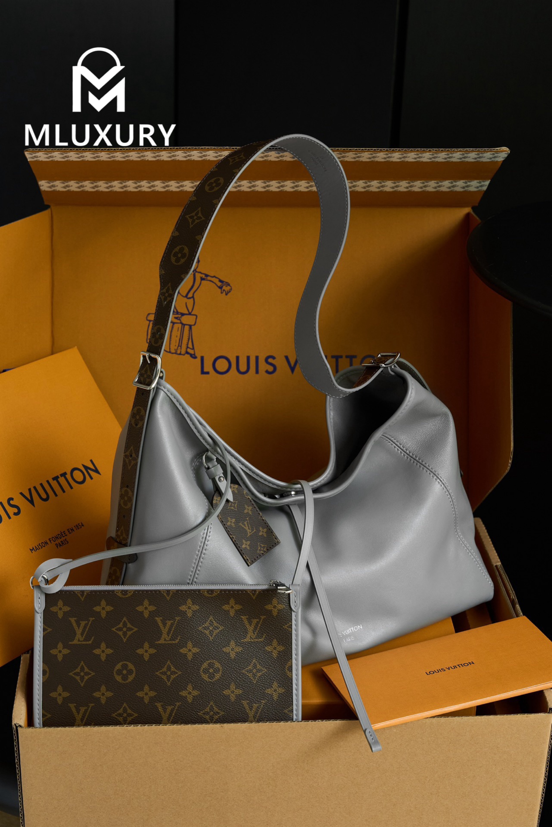 LOUIS VUITTON CARRYALL DARK Medium Handbag