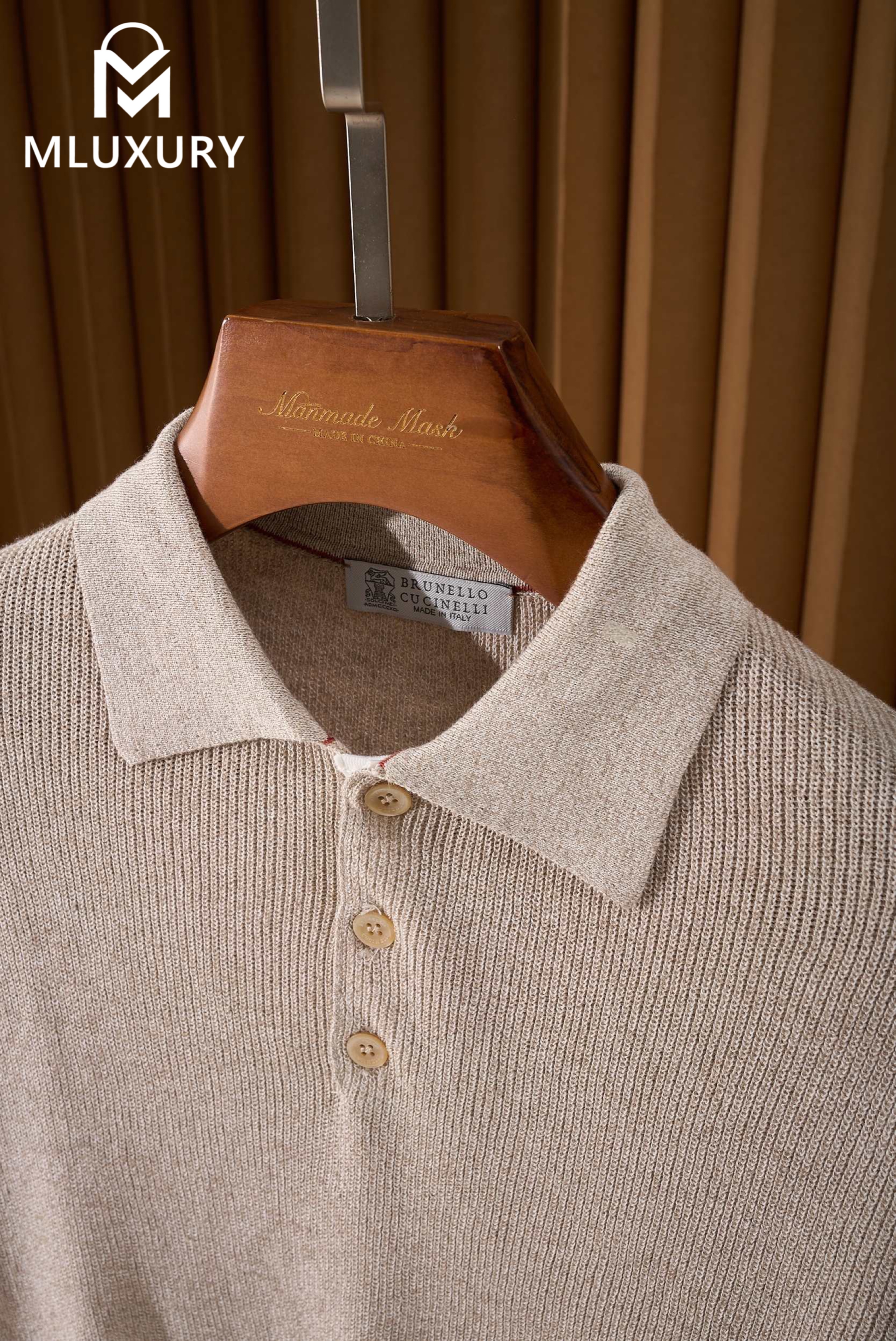 BRUNELLO CUCINELLI Ribbed knit polo shirt