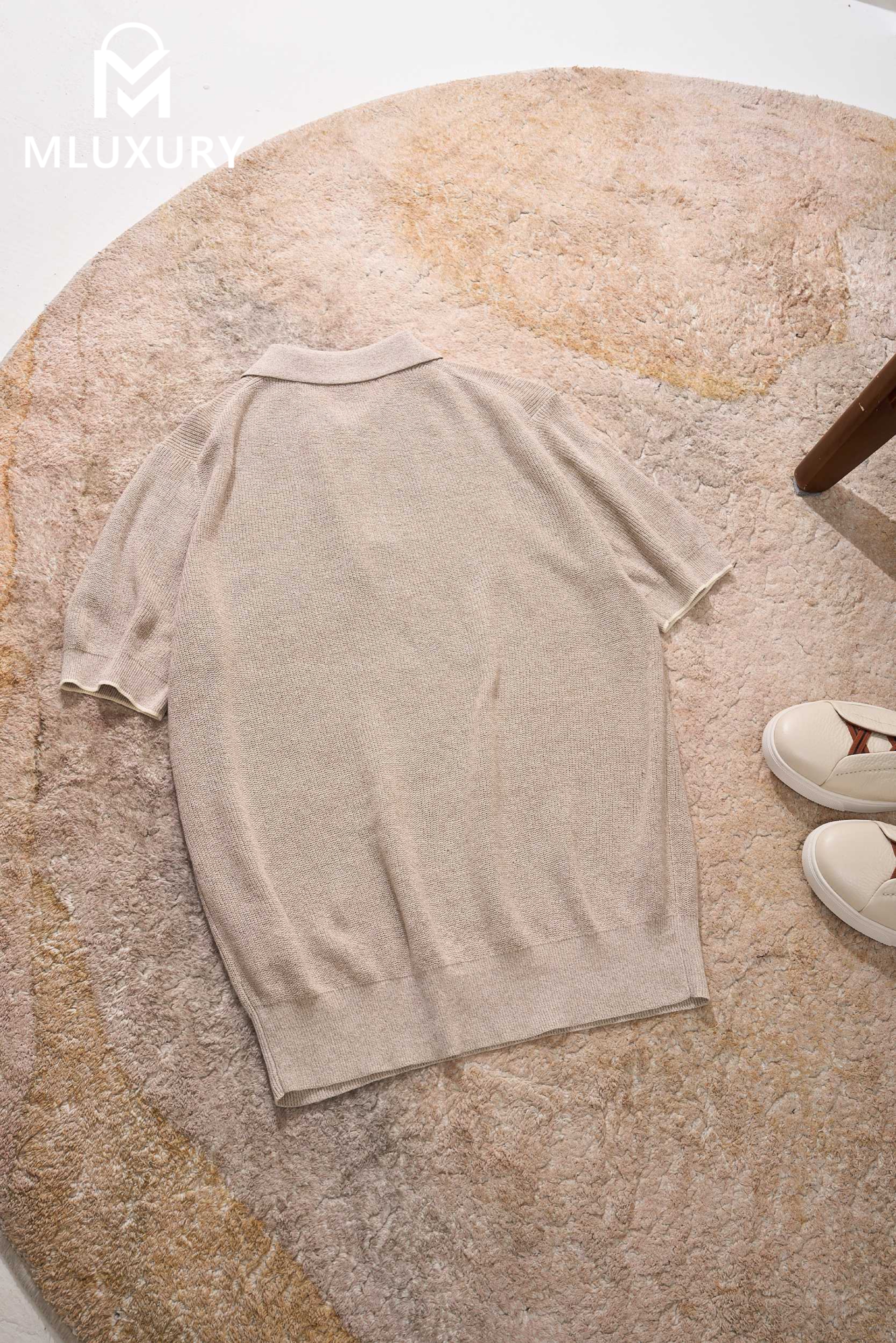 BRUNELLO CUCINELLI Ribbed knit polo shirt