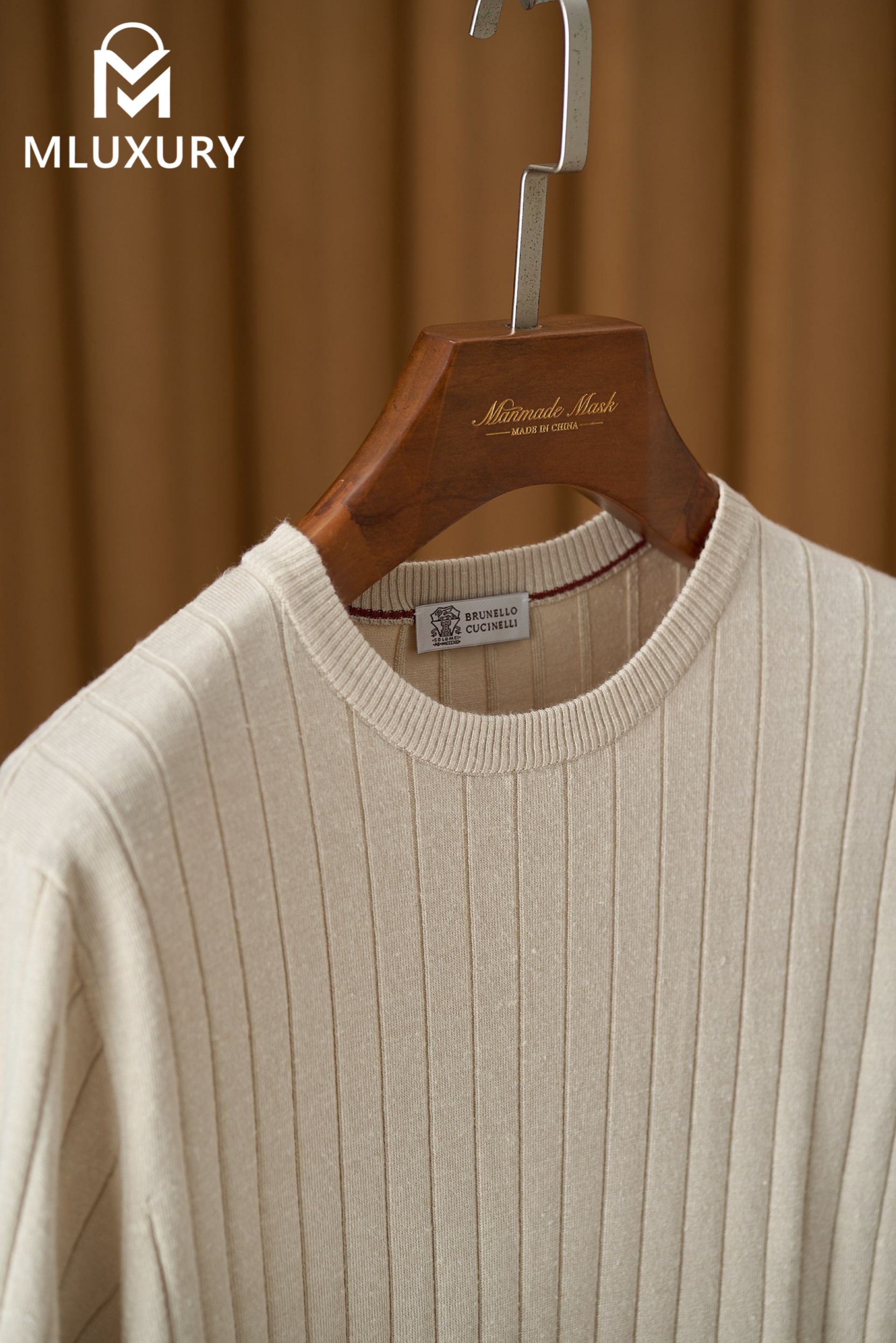 BRUNELLO CUCINELLI Crew neck knit Beige