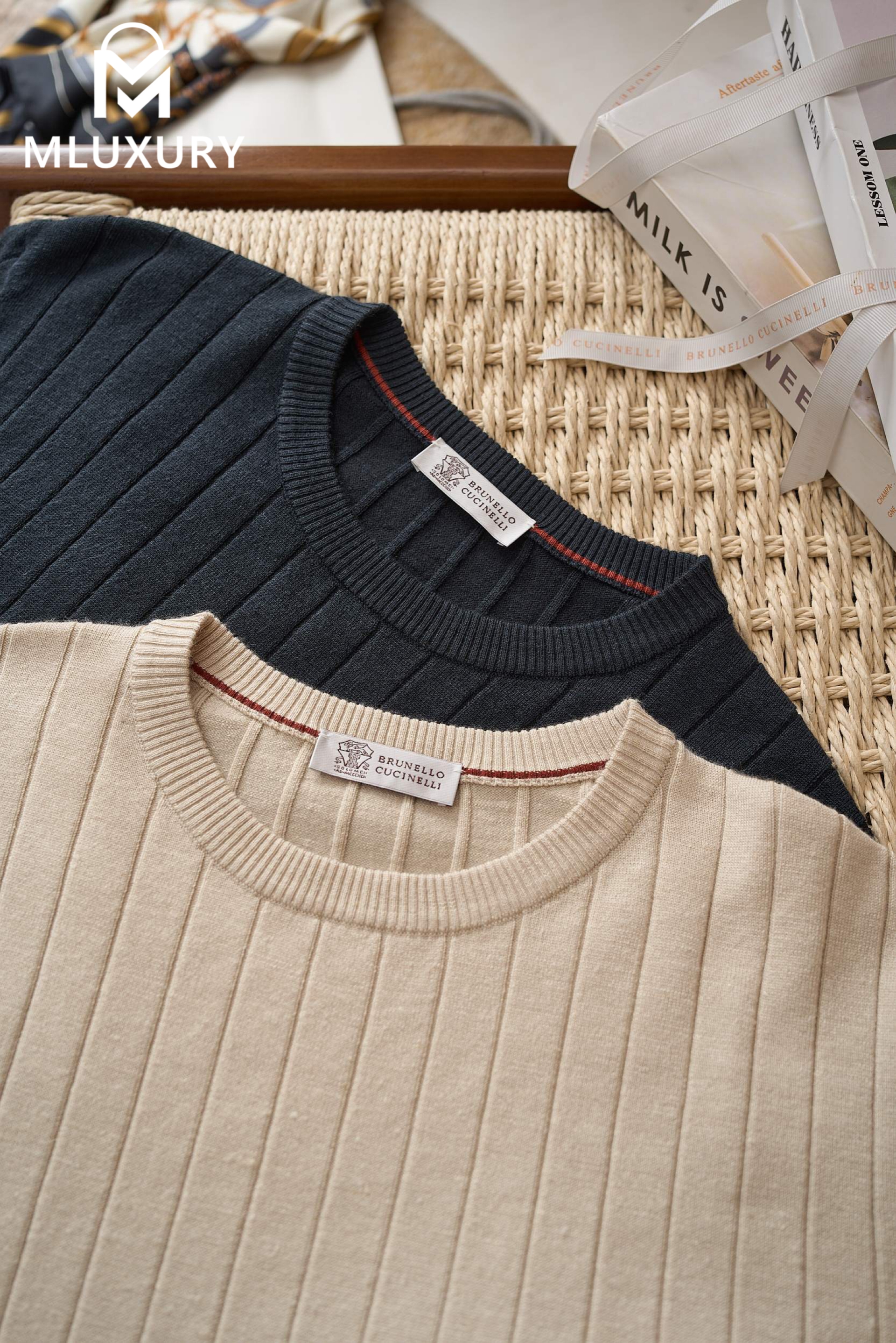 BRUNELLO CUCINELLI Crew neck knit Beige