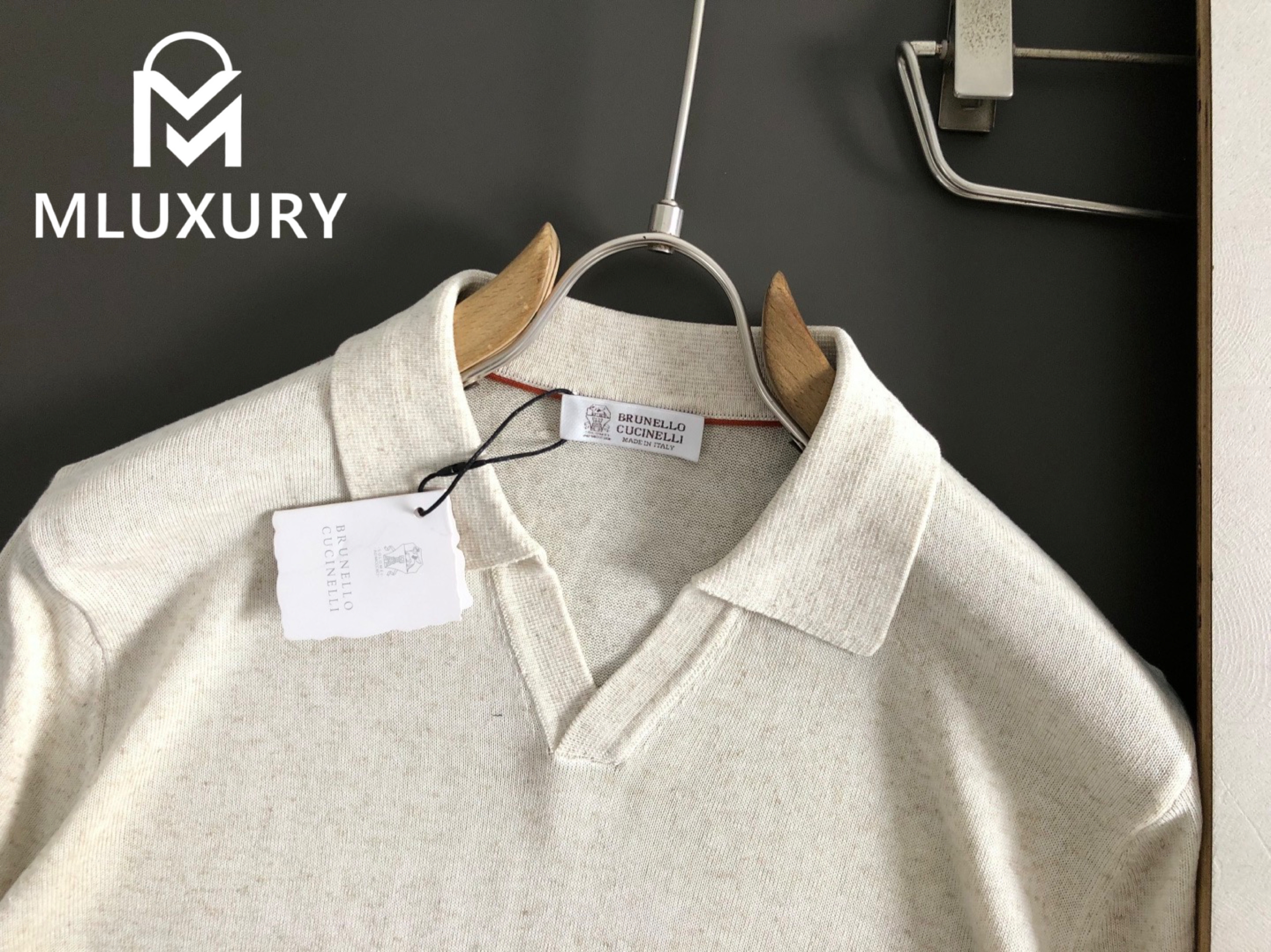 BRUNELLO CUCINELLI Seagull Collar Knit Polo Shirt