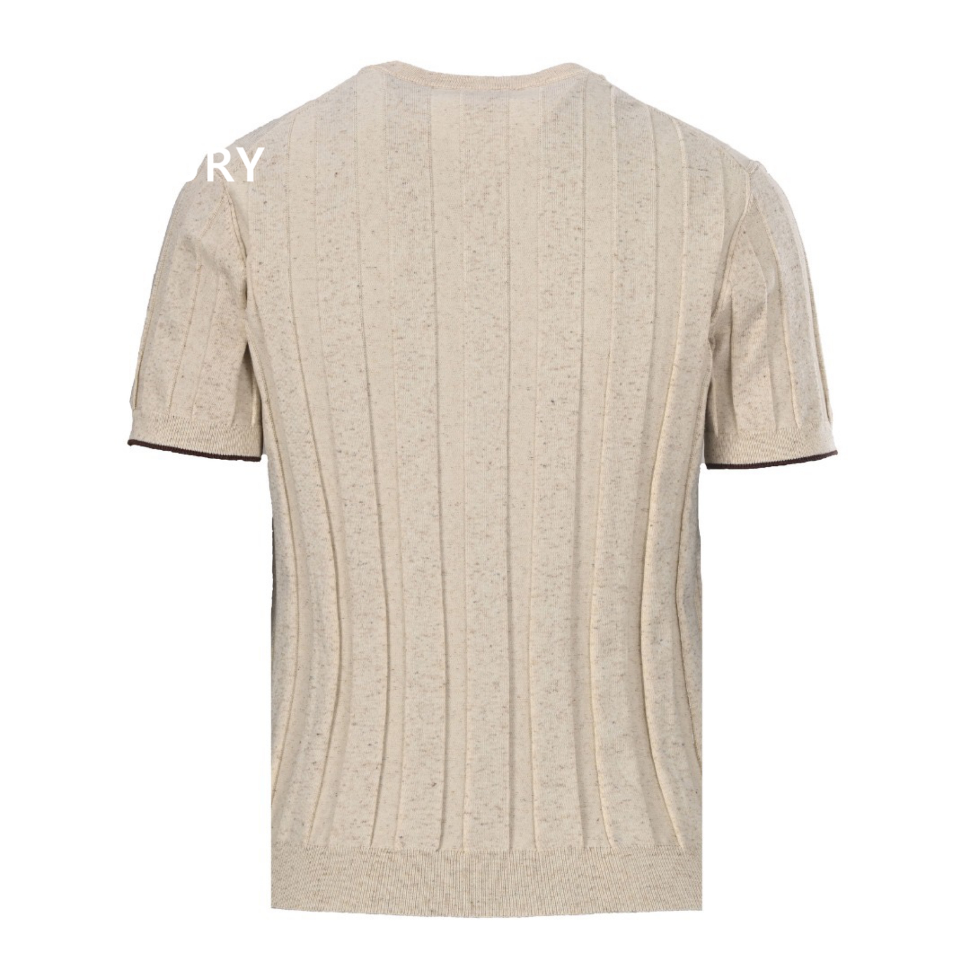 BRUNELLO CUCINELLI Knitted short-sleeved shirt Apricot