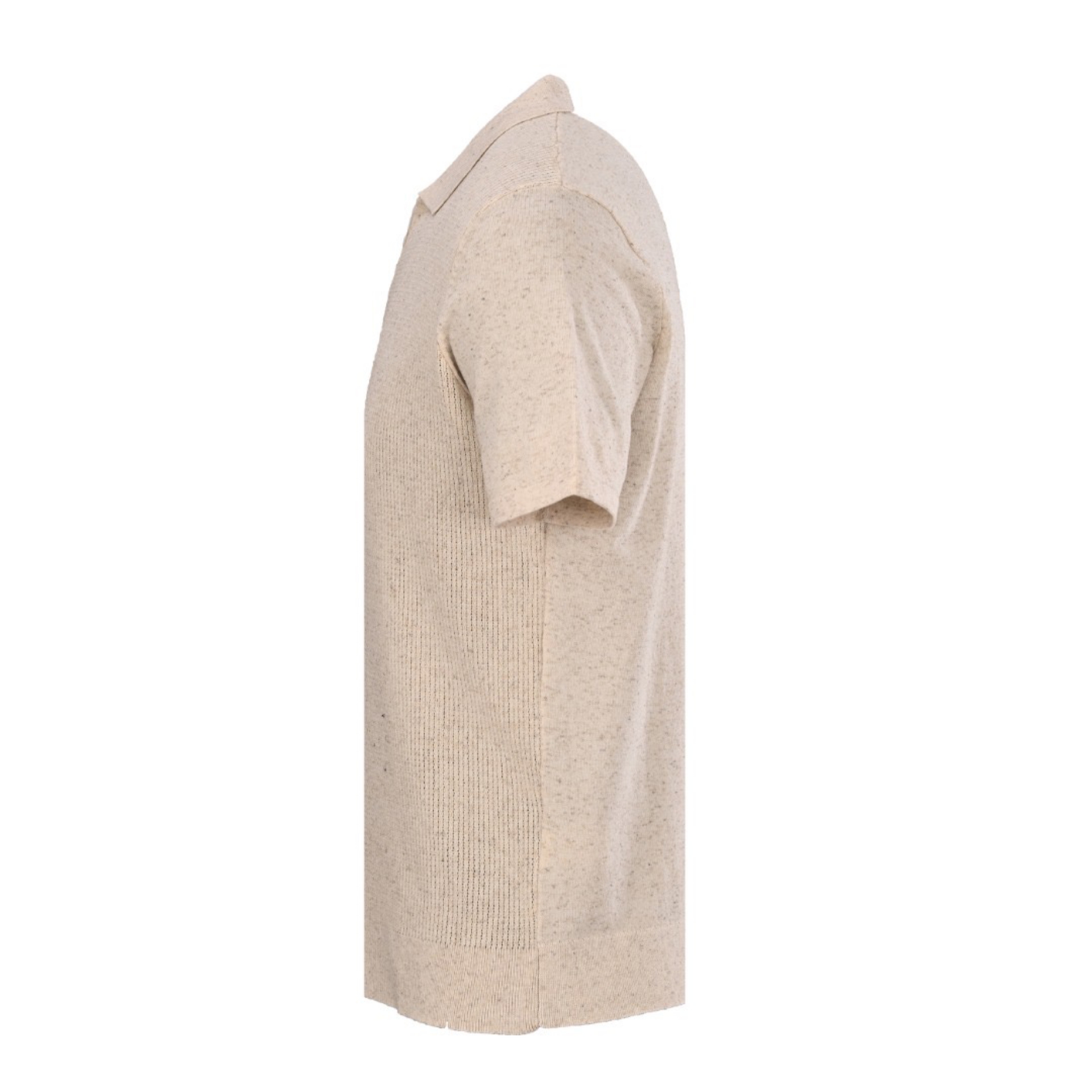 BRUNELLO CUCINELLI Knitted short-sleeved shirt Ashy Apricot