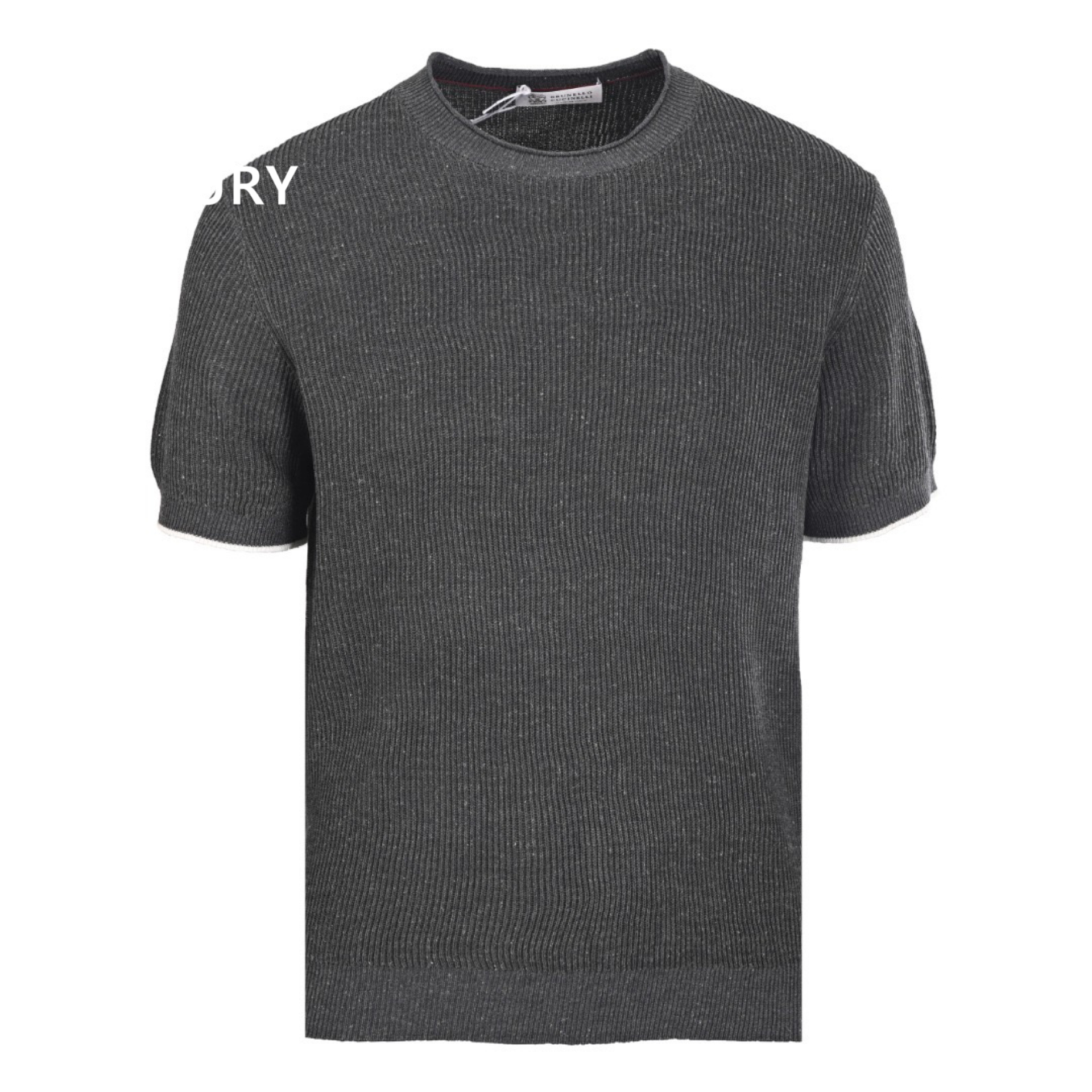 BRUNELLO CUCINELLI Crew neck ribbed short-sleeved T-shirt