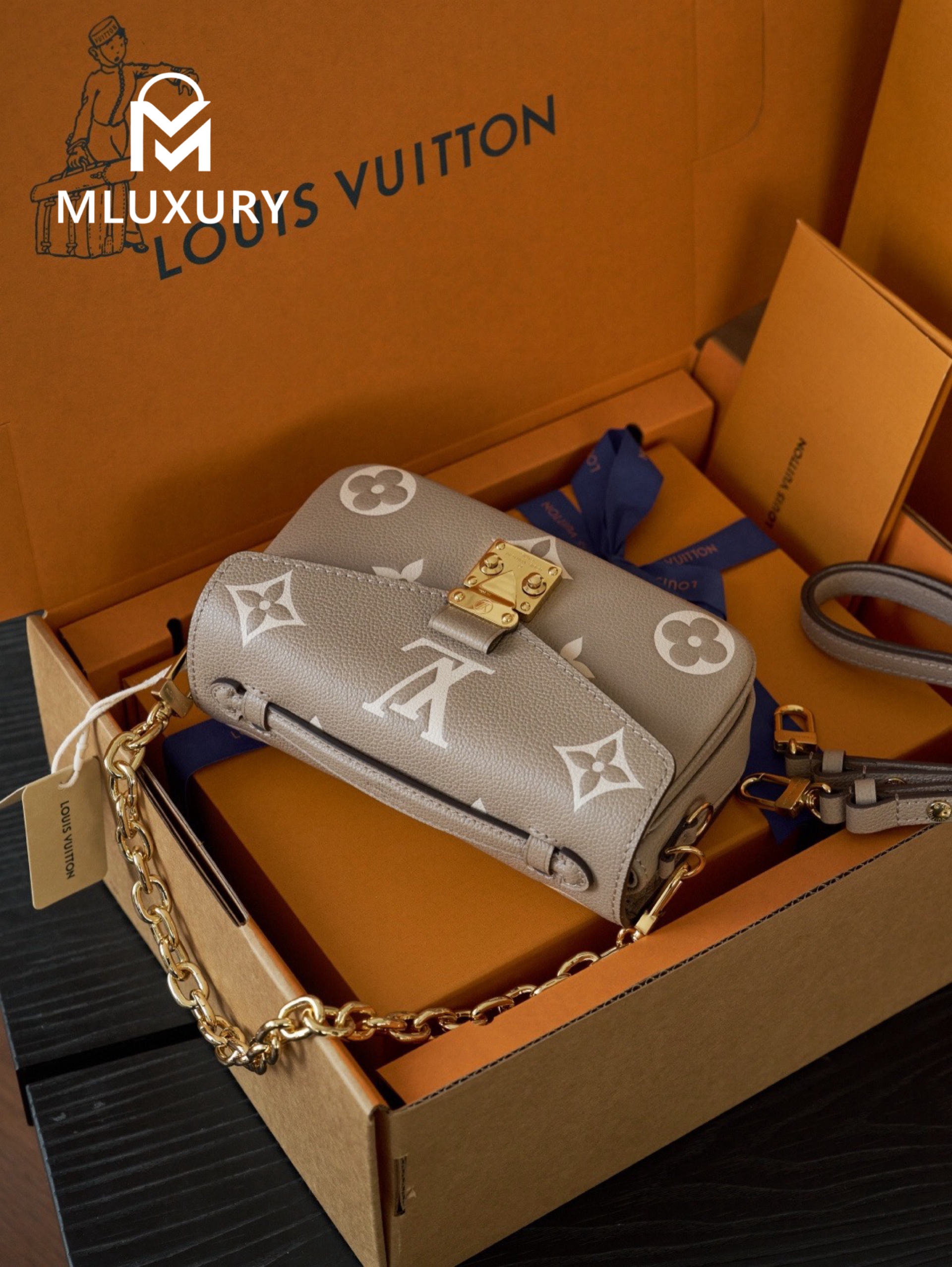 LOUIS VUITTON POCHETTE METIS EAST WEST , Elephant Grey