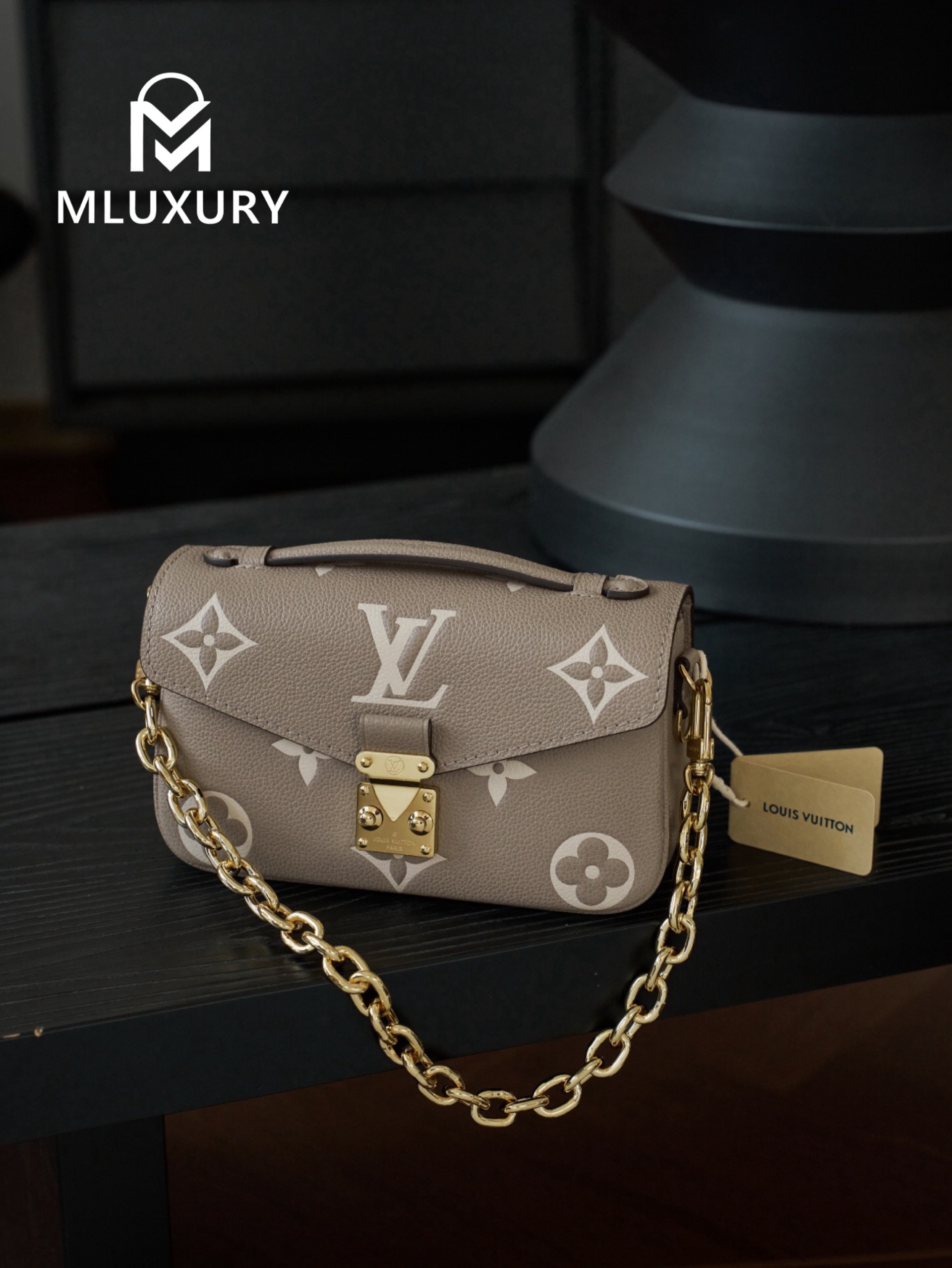 LOUIS VUITTON POCHETTE METIS EAST WEST , Elephant Grey