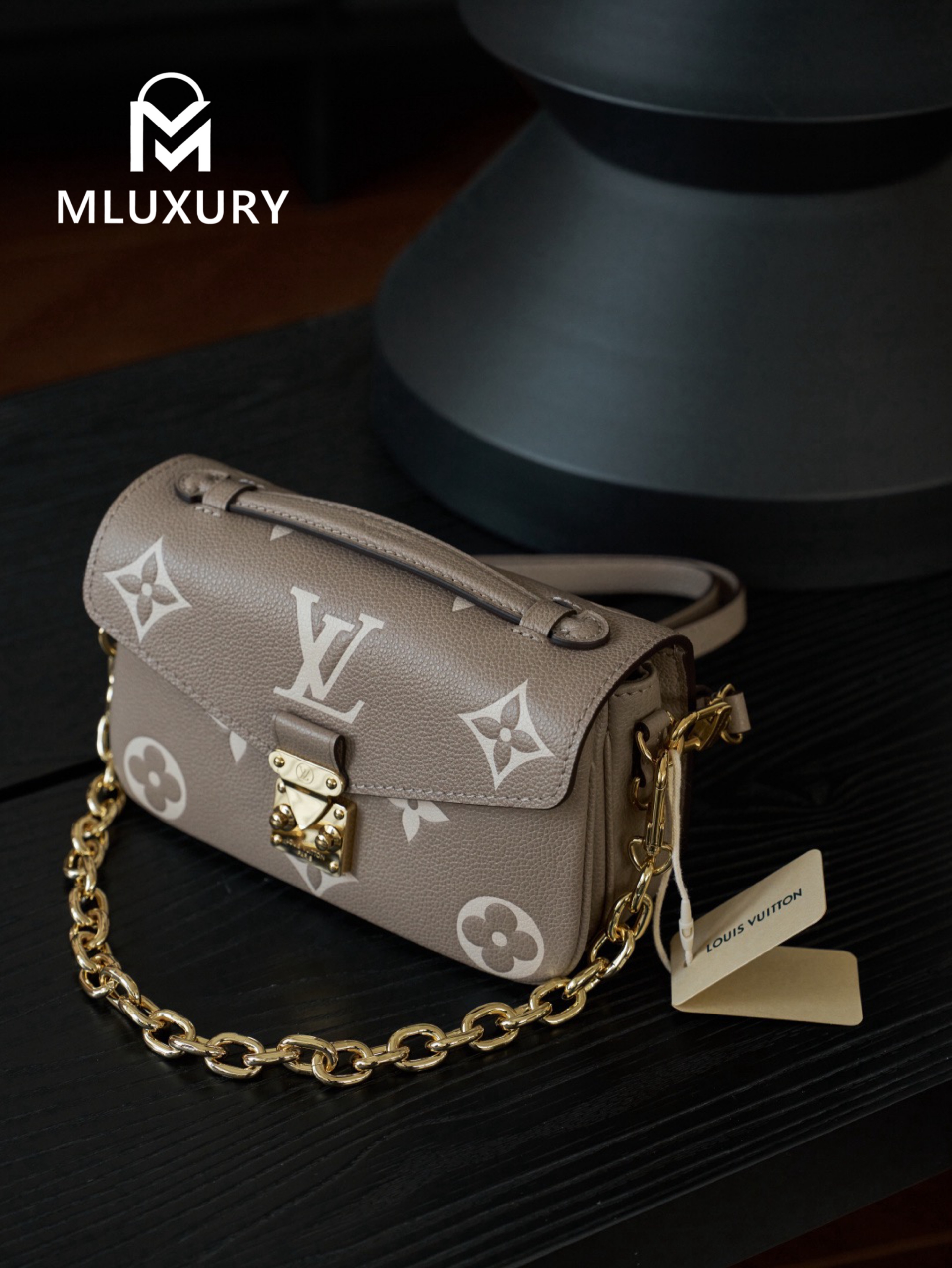 LOUIS VUITTON POCHETTE METIS EAST WEST , Elephant Grey
