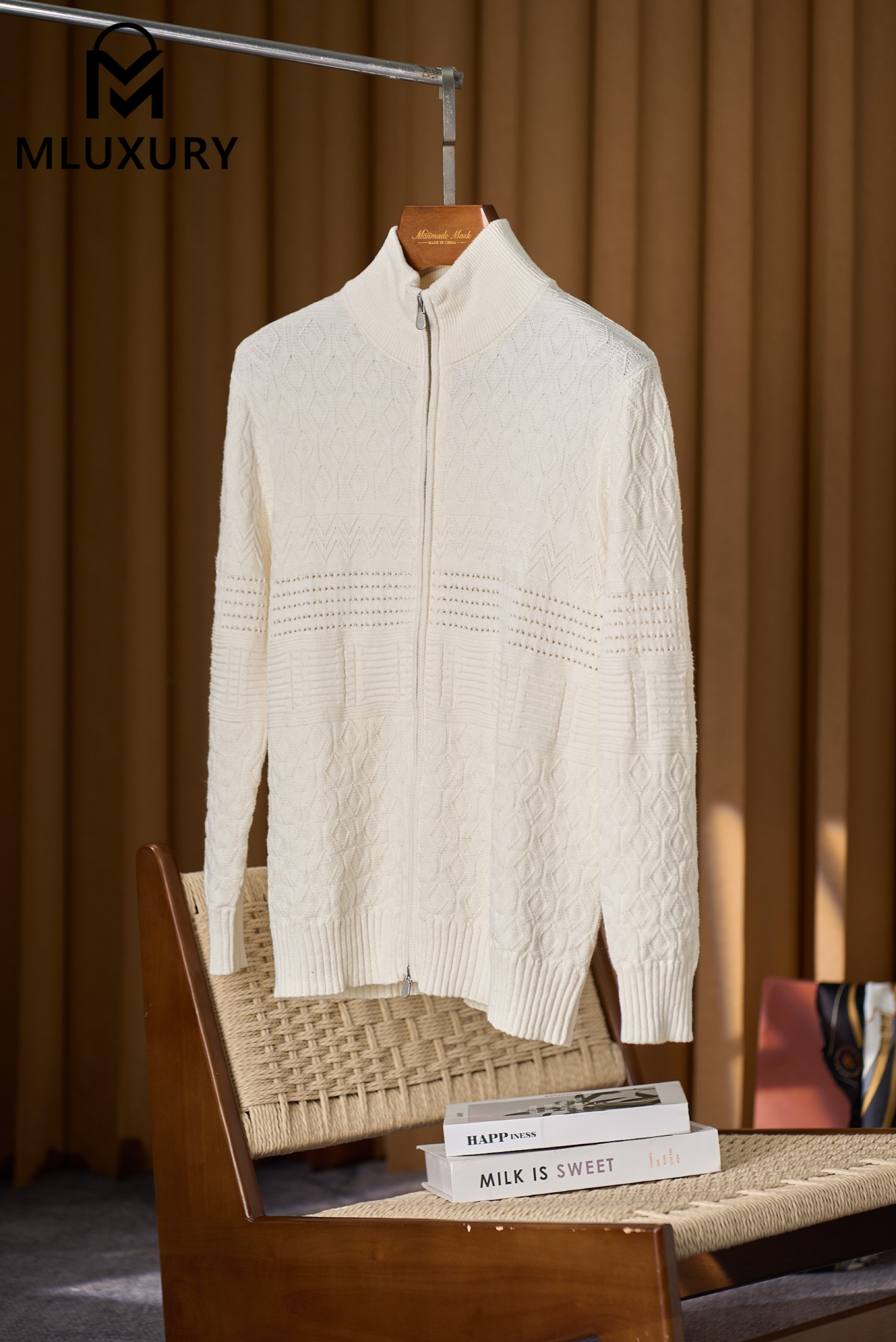 BRUNELLO CUCINELLI Stand-up collar zip-up knit cardigan