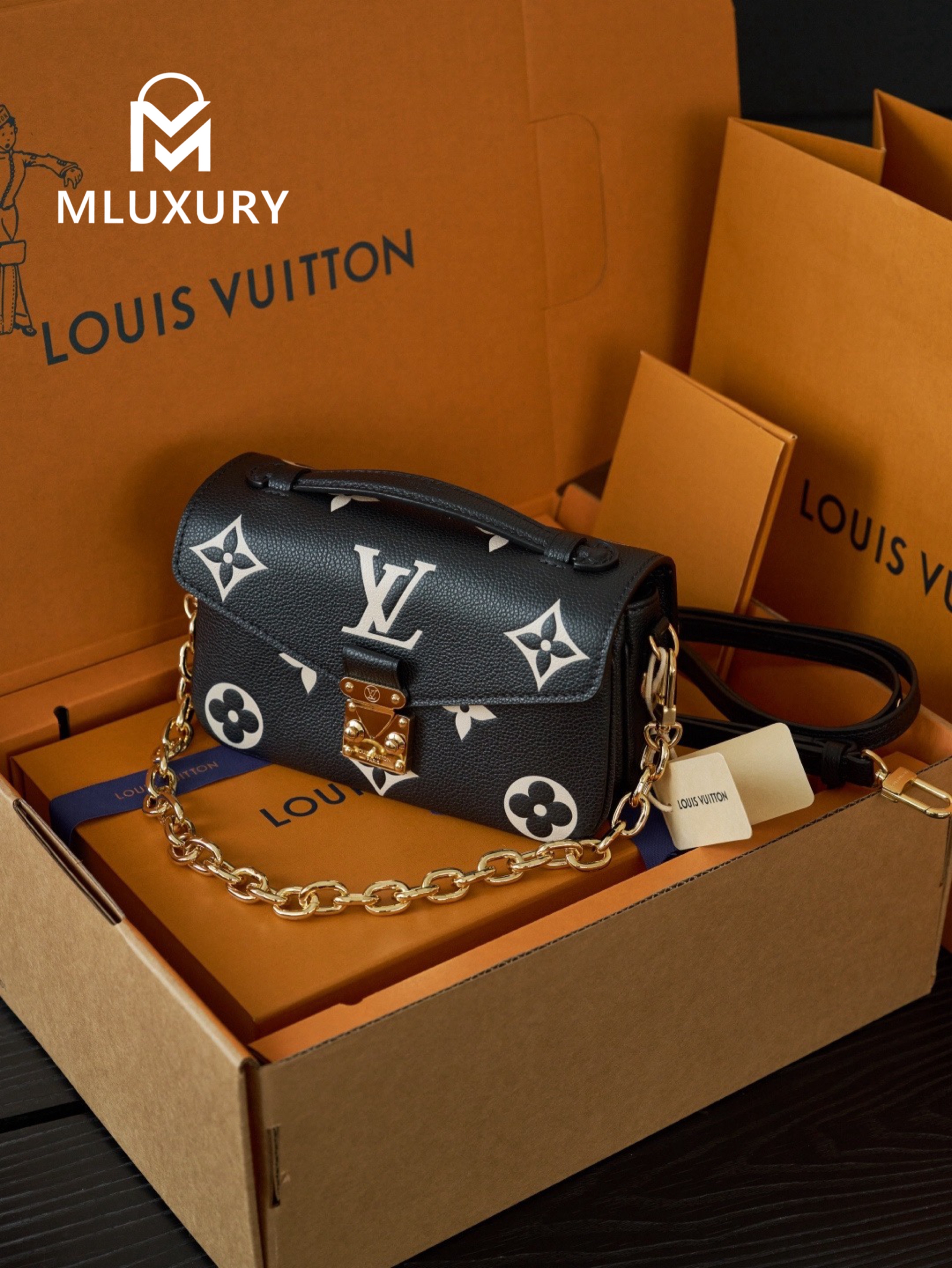 LOUIS VUITTON POCHETTE METIS EAST WEST, Black
