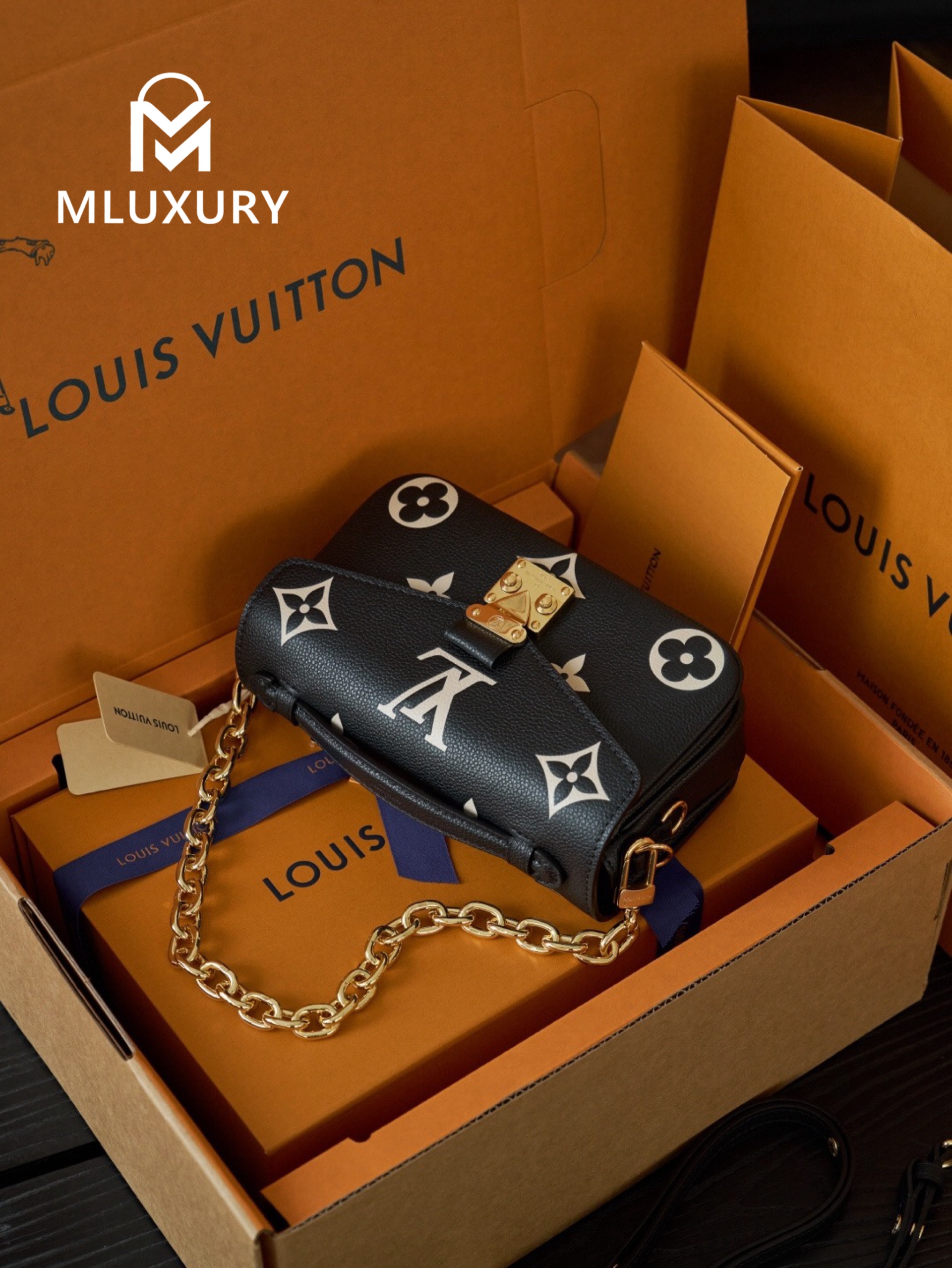 LOUIS VUITTON POCHETTE METIS EAST WEST, Black