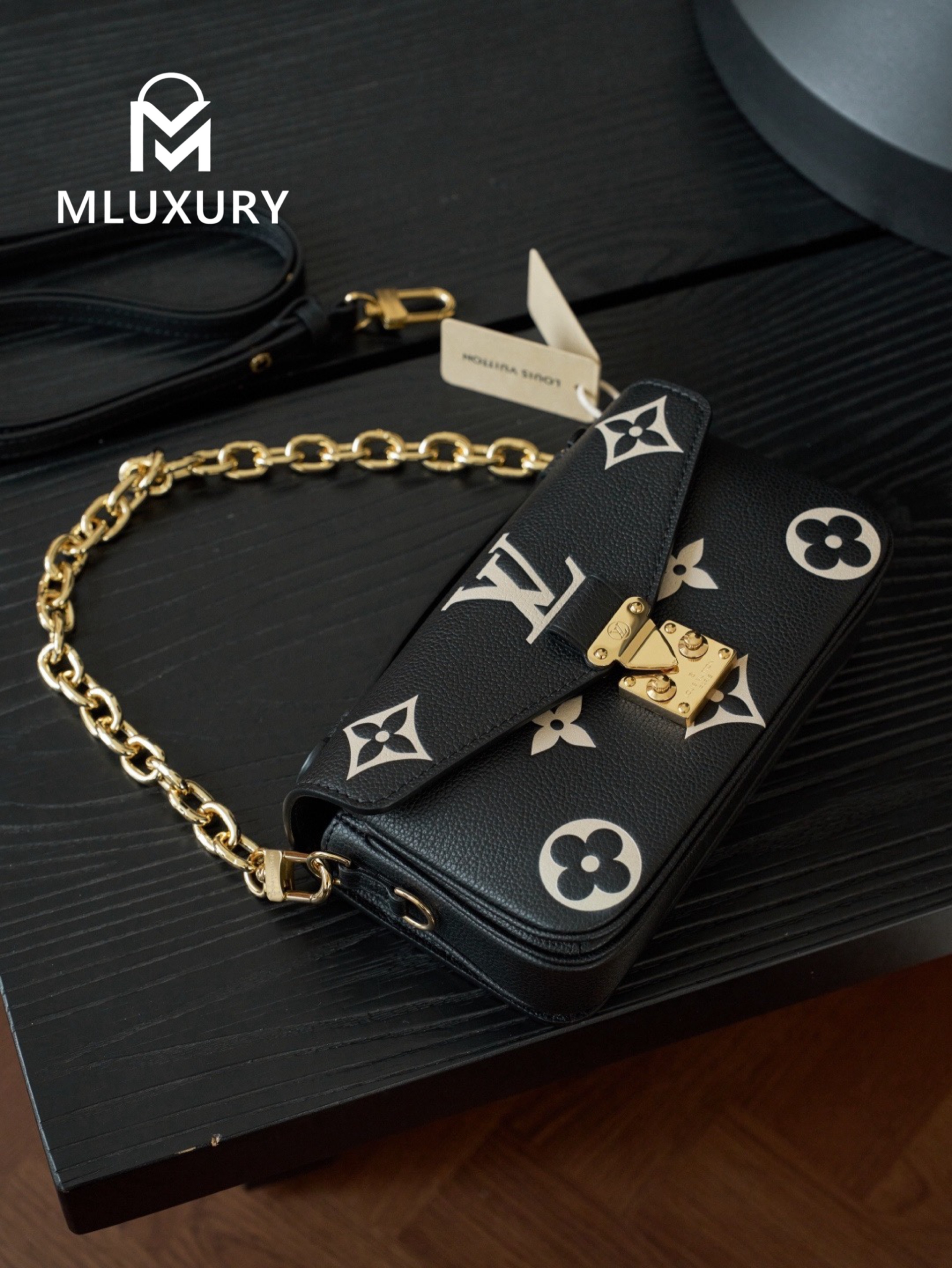 LOUIS VUITTON POCHETTE METIS EAST WEST, Black