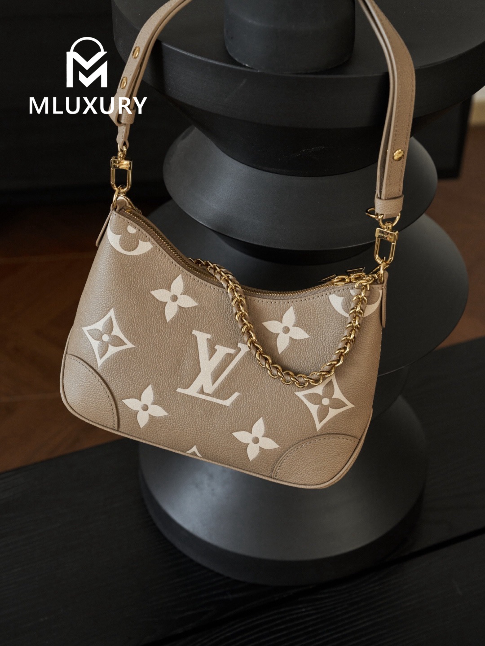 LOUIS VUITTON BOULOGNE (small size), Original Calfskin, Elephant Gray