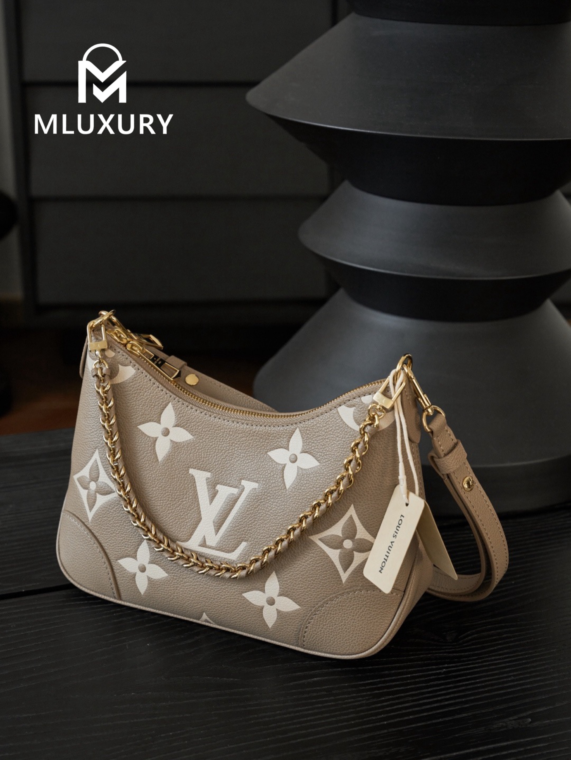 LOUIS VUITTON BOULOGNE (small size), Original Calfskin, Elephant Gray