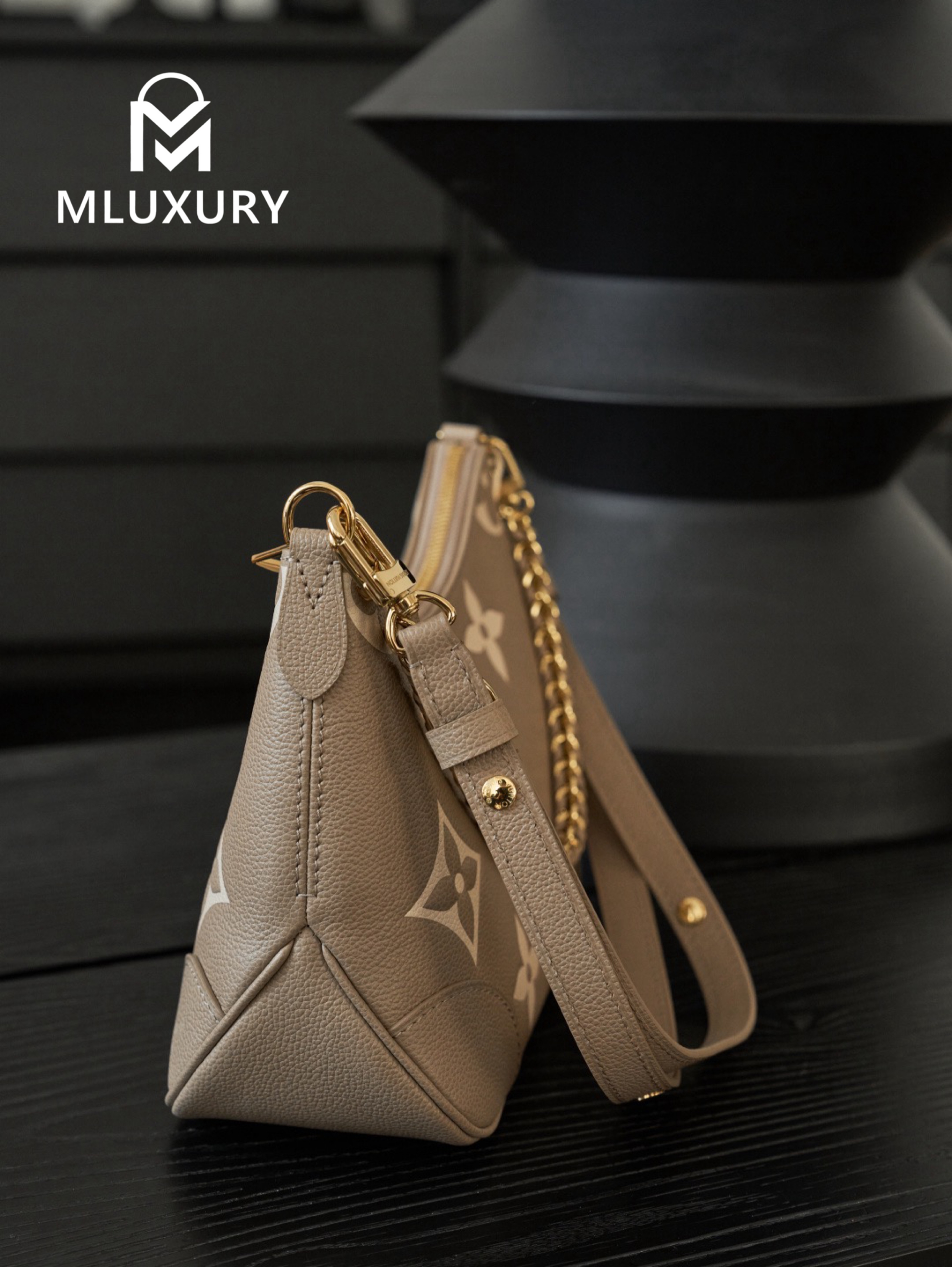 LOUIS VUITTON BOULOGNE (small size), Original Calfskin, Elephant Gray