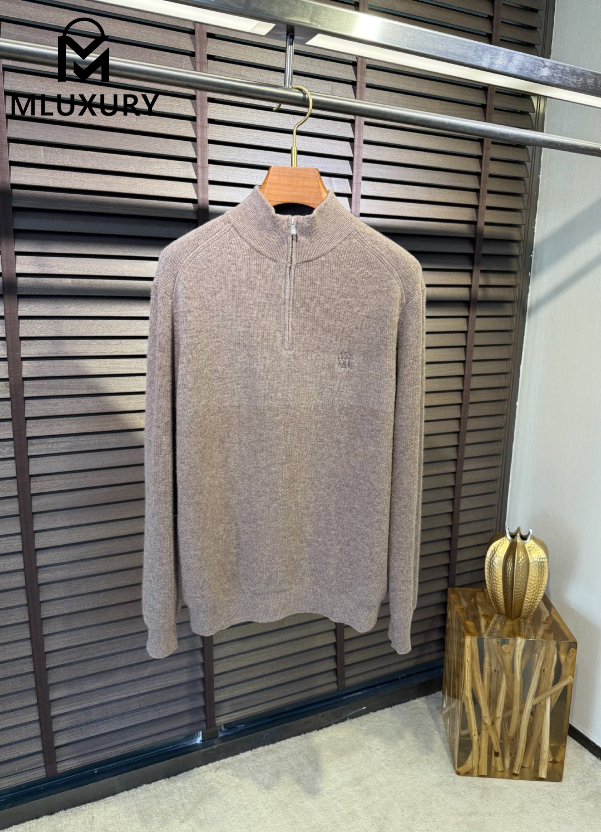 BRUNELLO CUCINELLI High-neck zip-up knit sweater