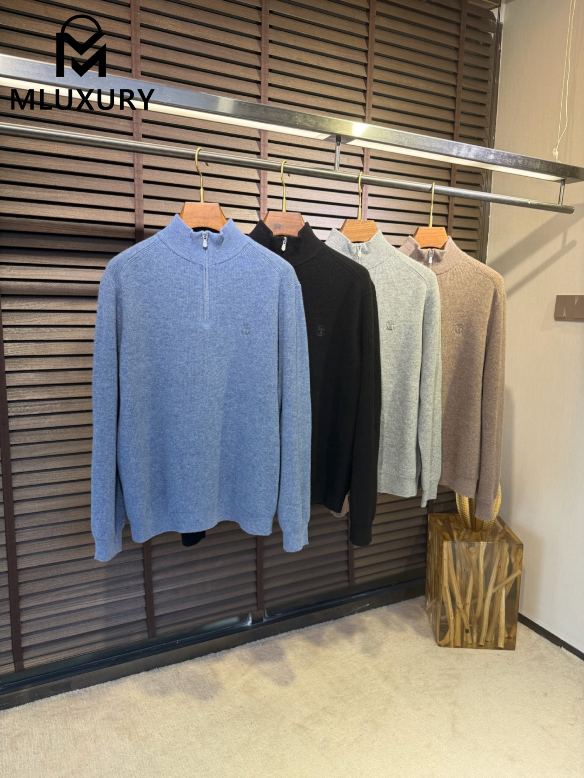 BRUNELLO CUCINELLI High-neck zip-up knit sweater