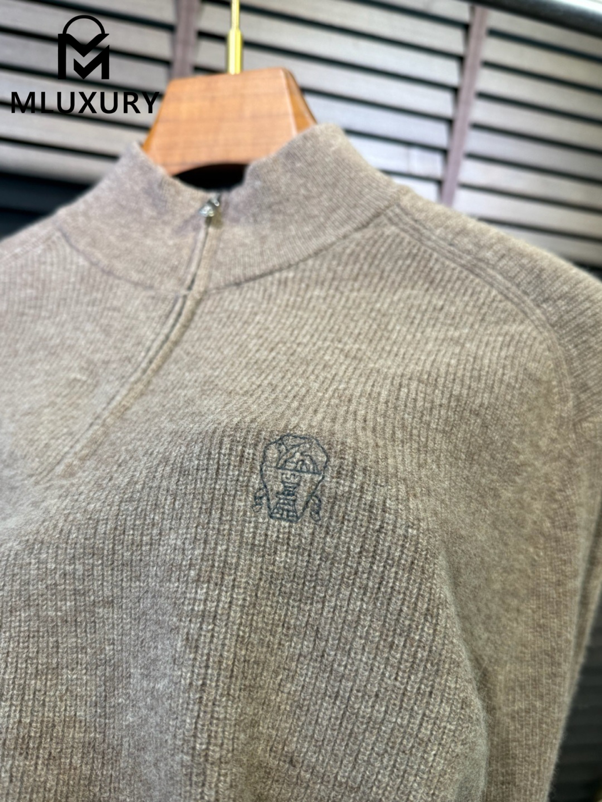 BRUNELLO CUCINELLI High-neck zip-up knit sweater