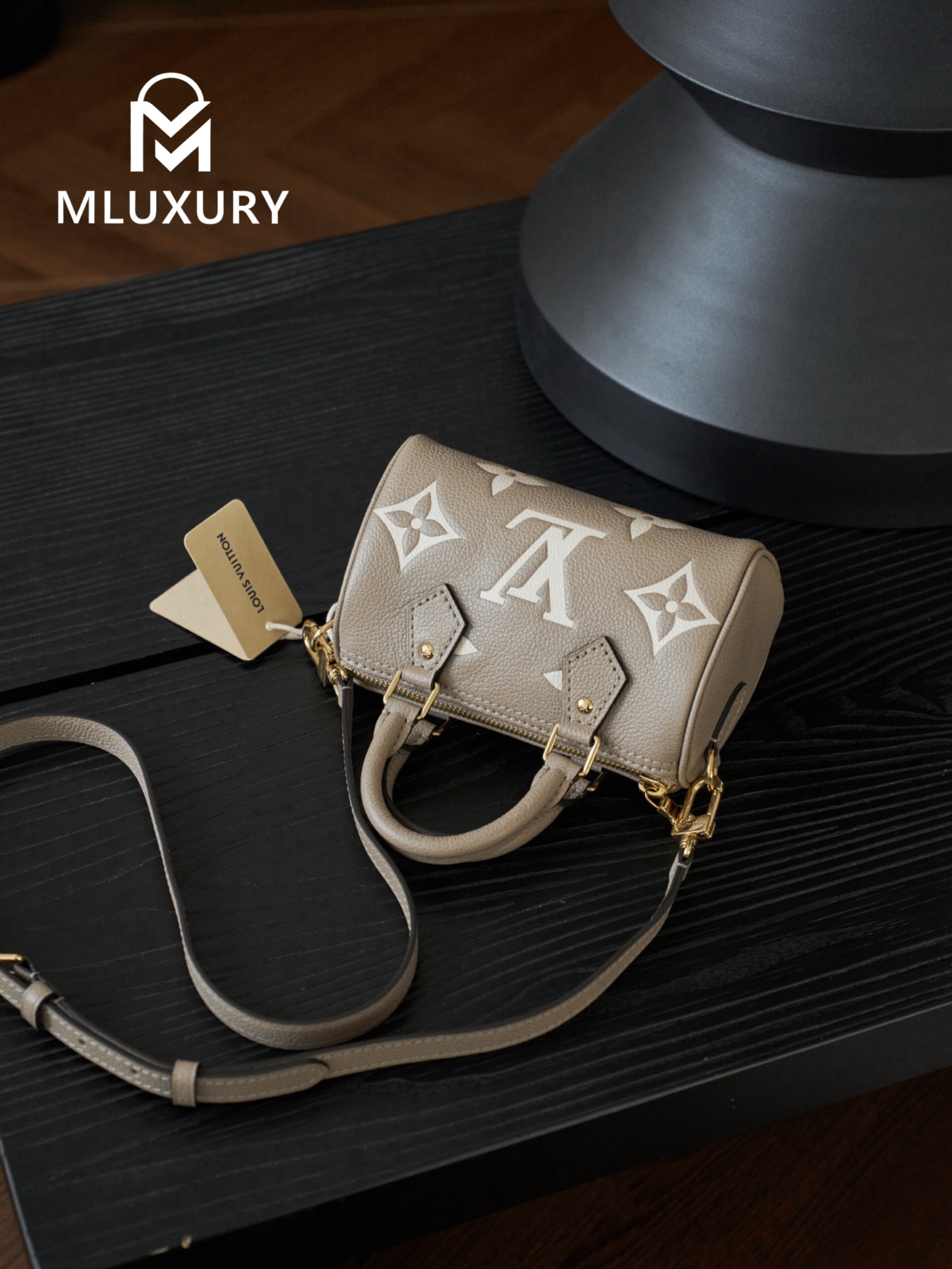 LOUIS VUITTON NANO SPEEDY Handbag, Elephant Grey