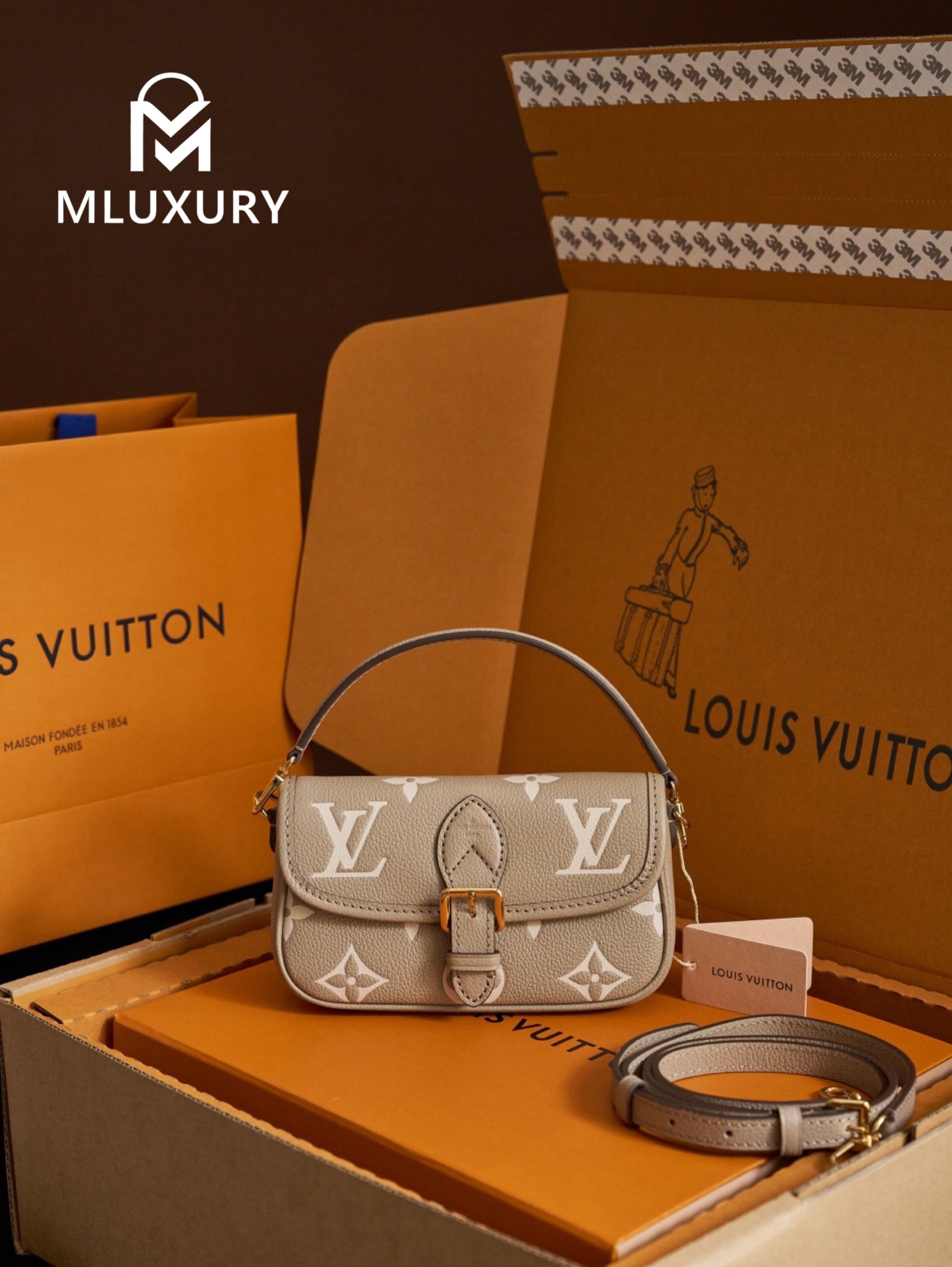 LOUIS VUITTON NANO DIANE Handbag, Elephant Grey