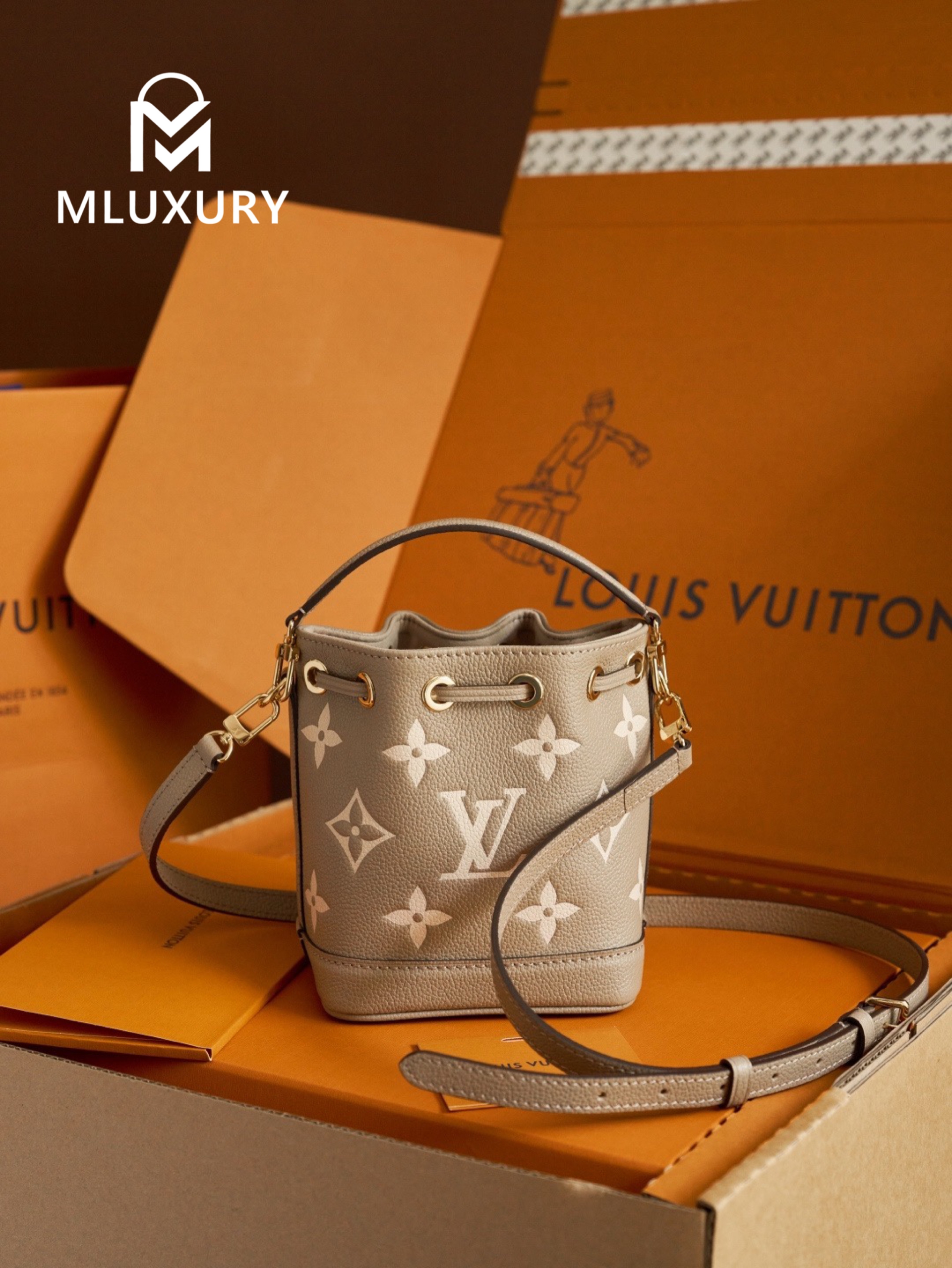 LOUIS VUITTON NANO NOE Handbag, Elephant Grey