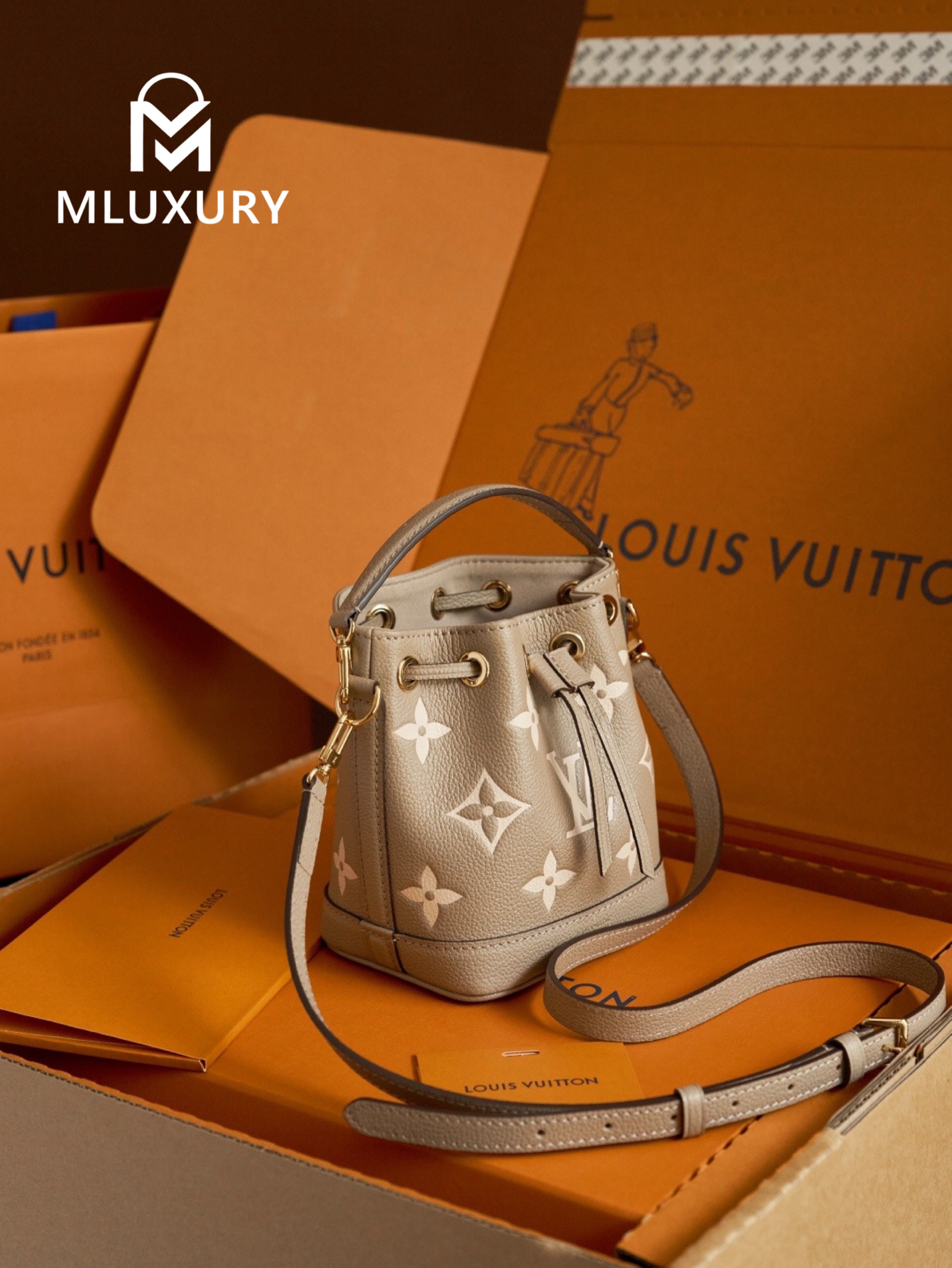 LOUIS VUITTON NANO NOE Handbag, Elephant Grey