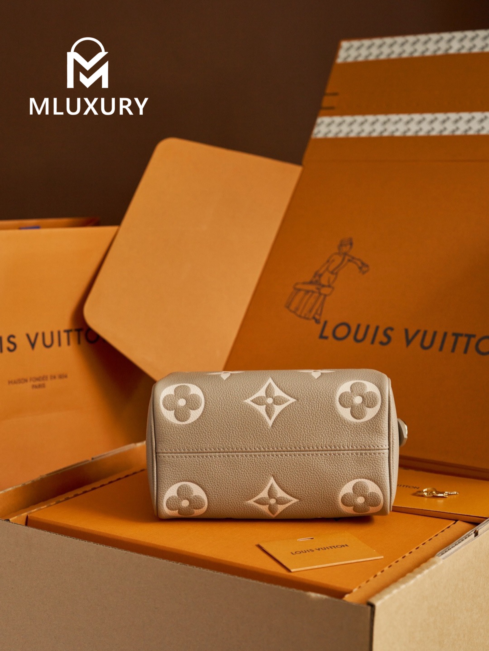 LOUIS VUITTON Speedy Bandoulière 20 Handbag, Elephant Grey