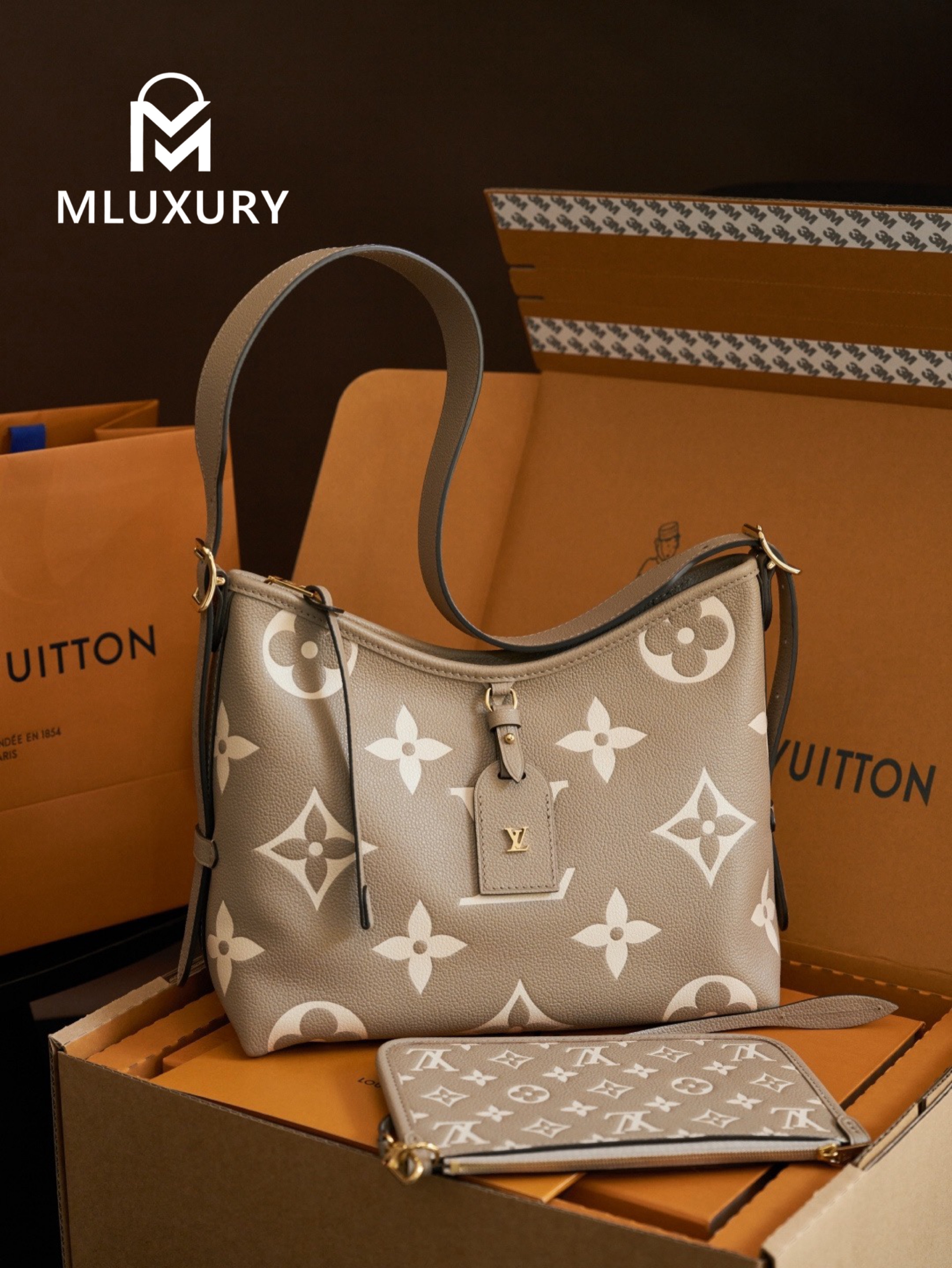 LOUIS VUITTON CARRYALL (Small Size), Elephant Grey