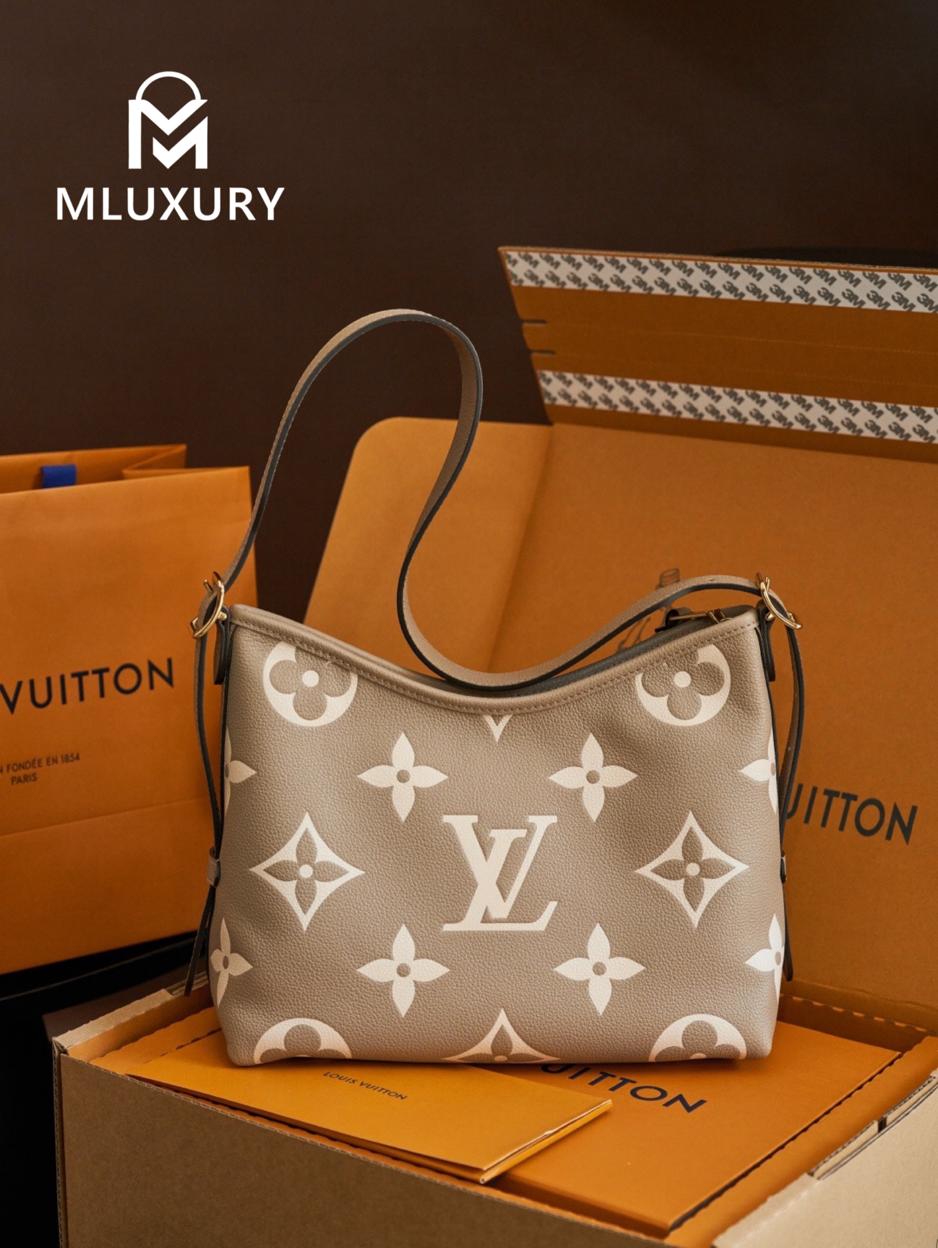 LOUIS VUITTON CARRYALL (Small Size), Elephant Grey