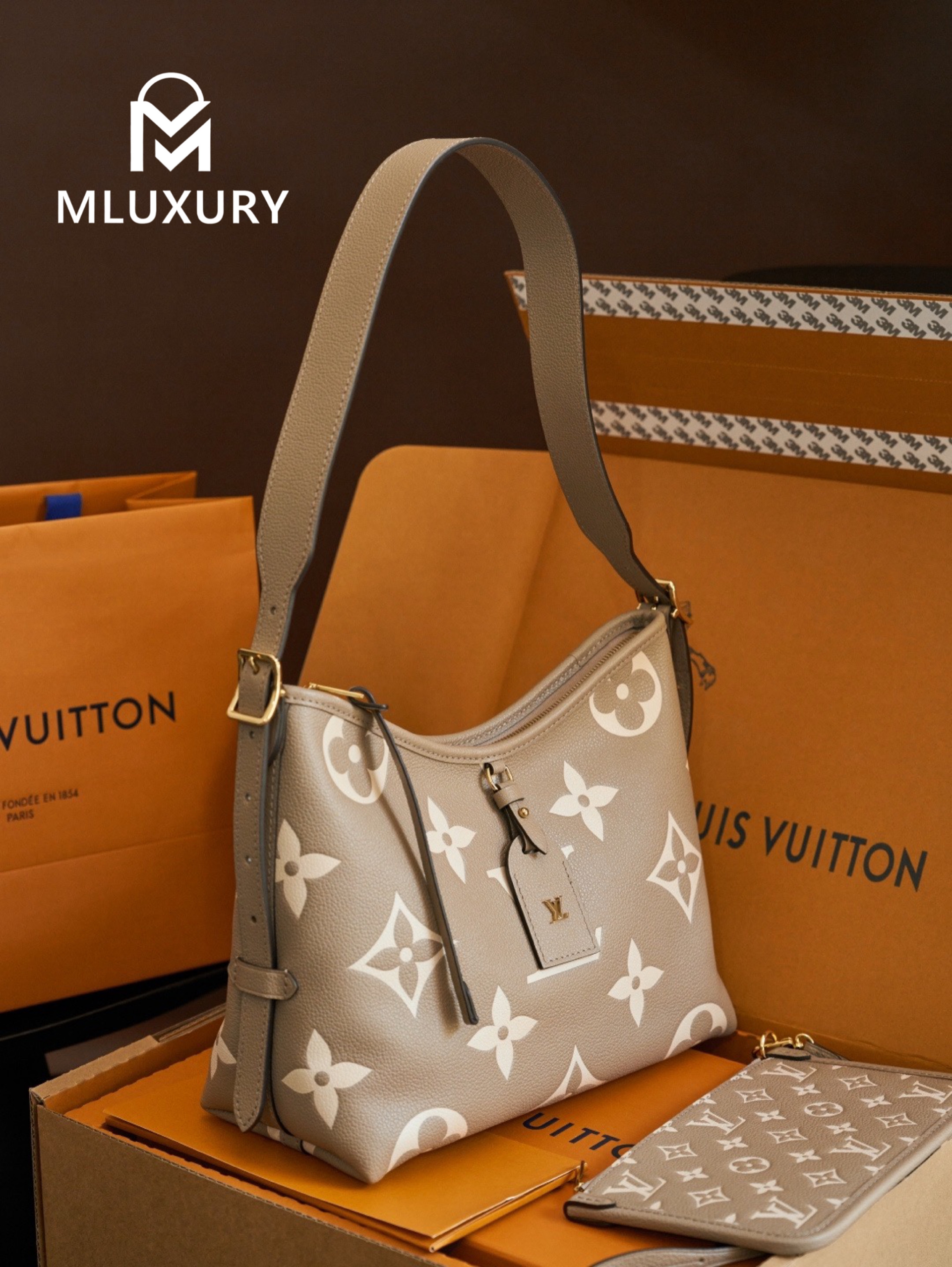LOUIS VUITTON CARRYALL (Small Size), Elephant Grey