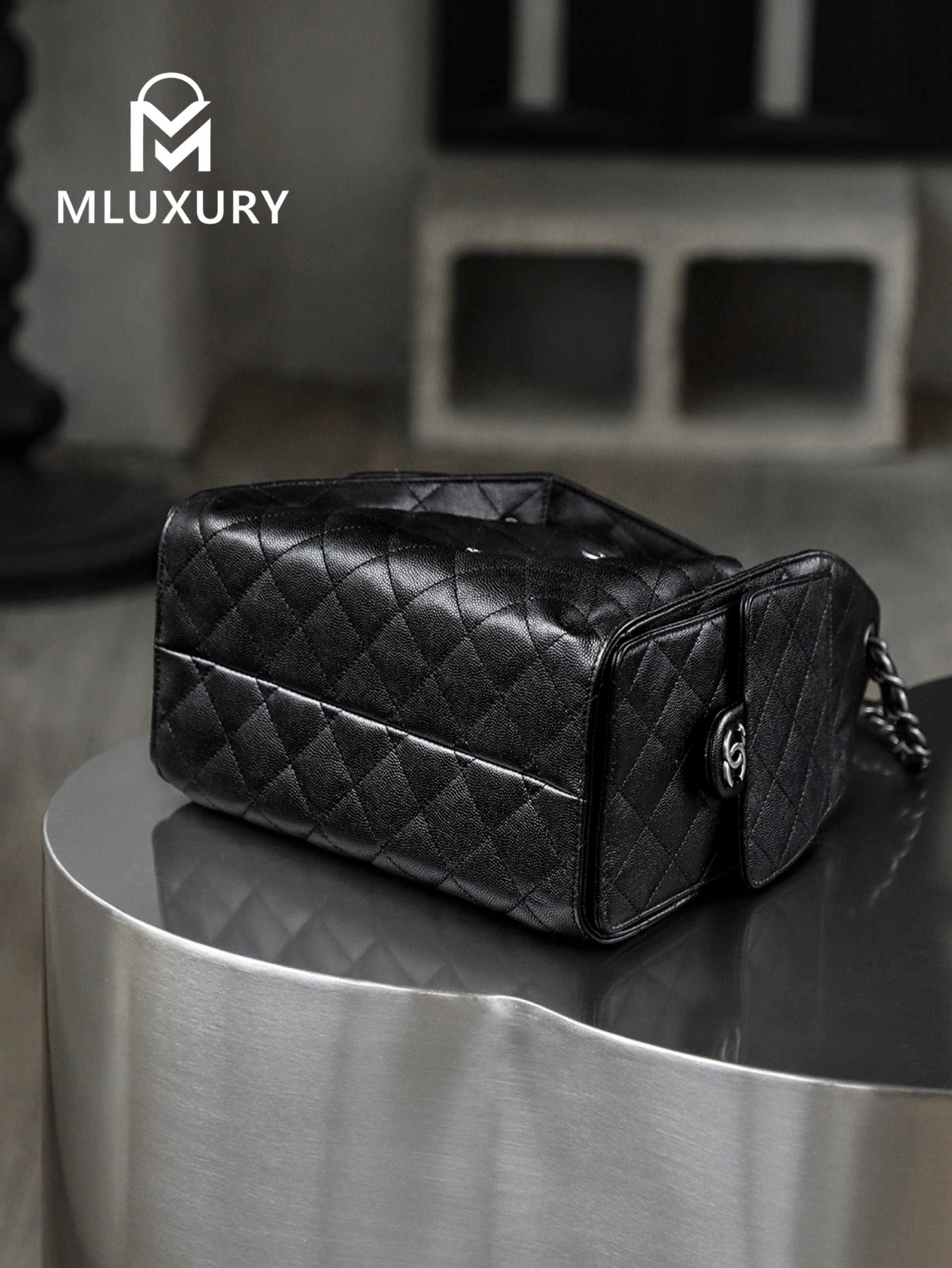 CHANEL 26C Early Spring New Color 25bag (Small), Black and Silver