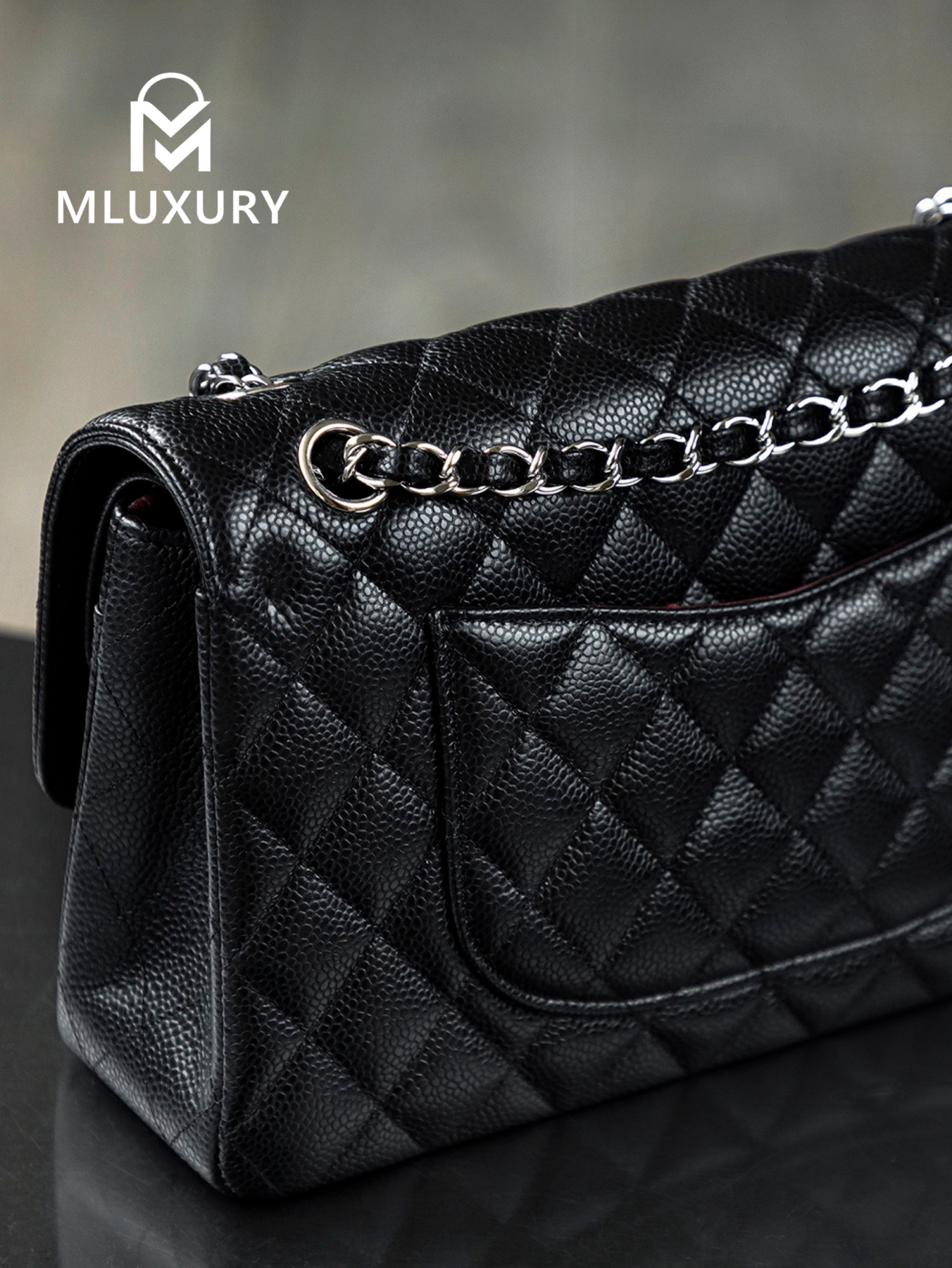 CHANEL CF 25(Classic Flap) Medium，Hass cowhide caviar leather