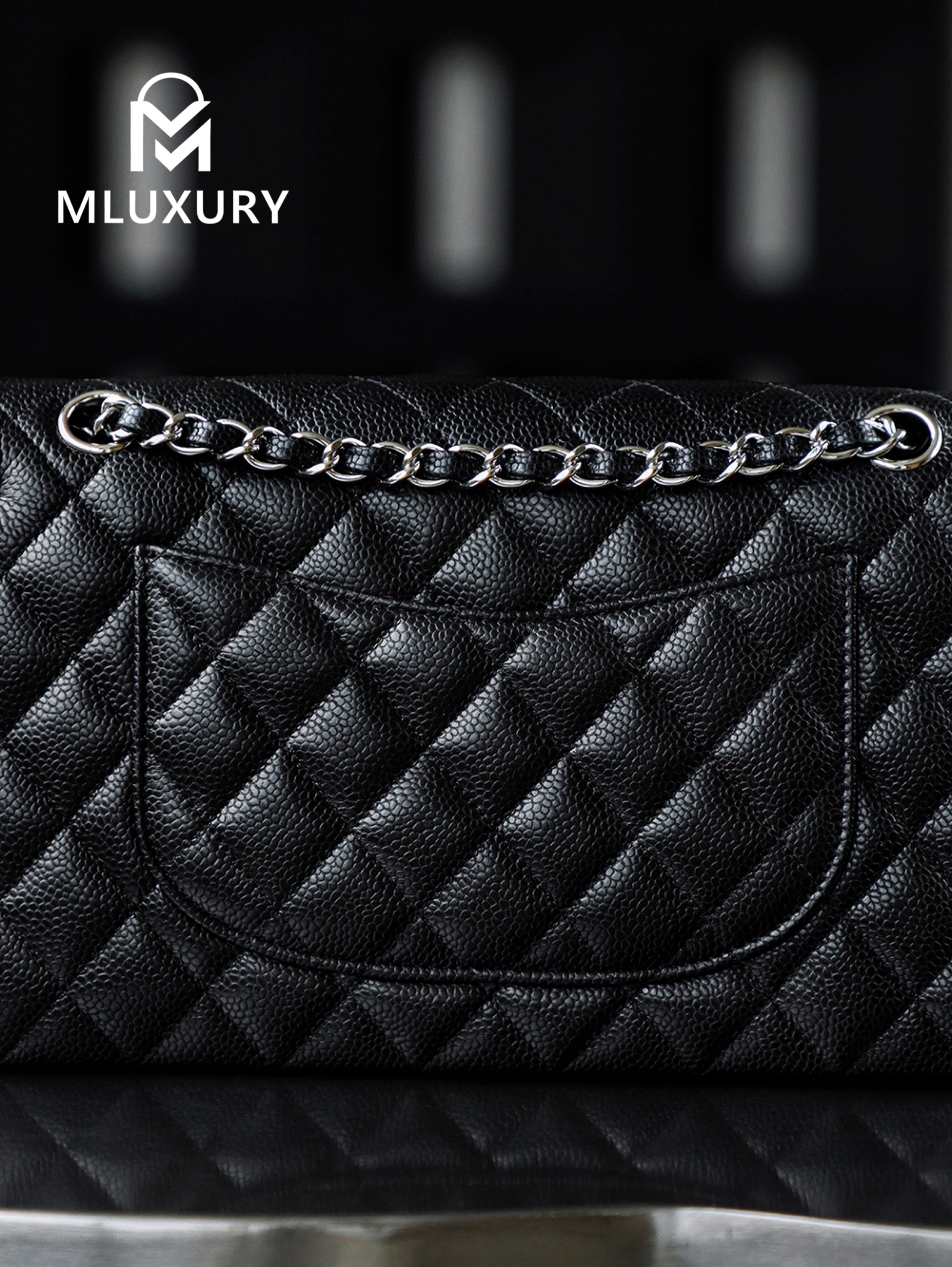 CHANEL CF 25(Classic Flap) Medium，Hass cowhide caviar leather