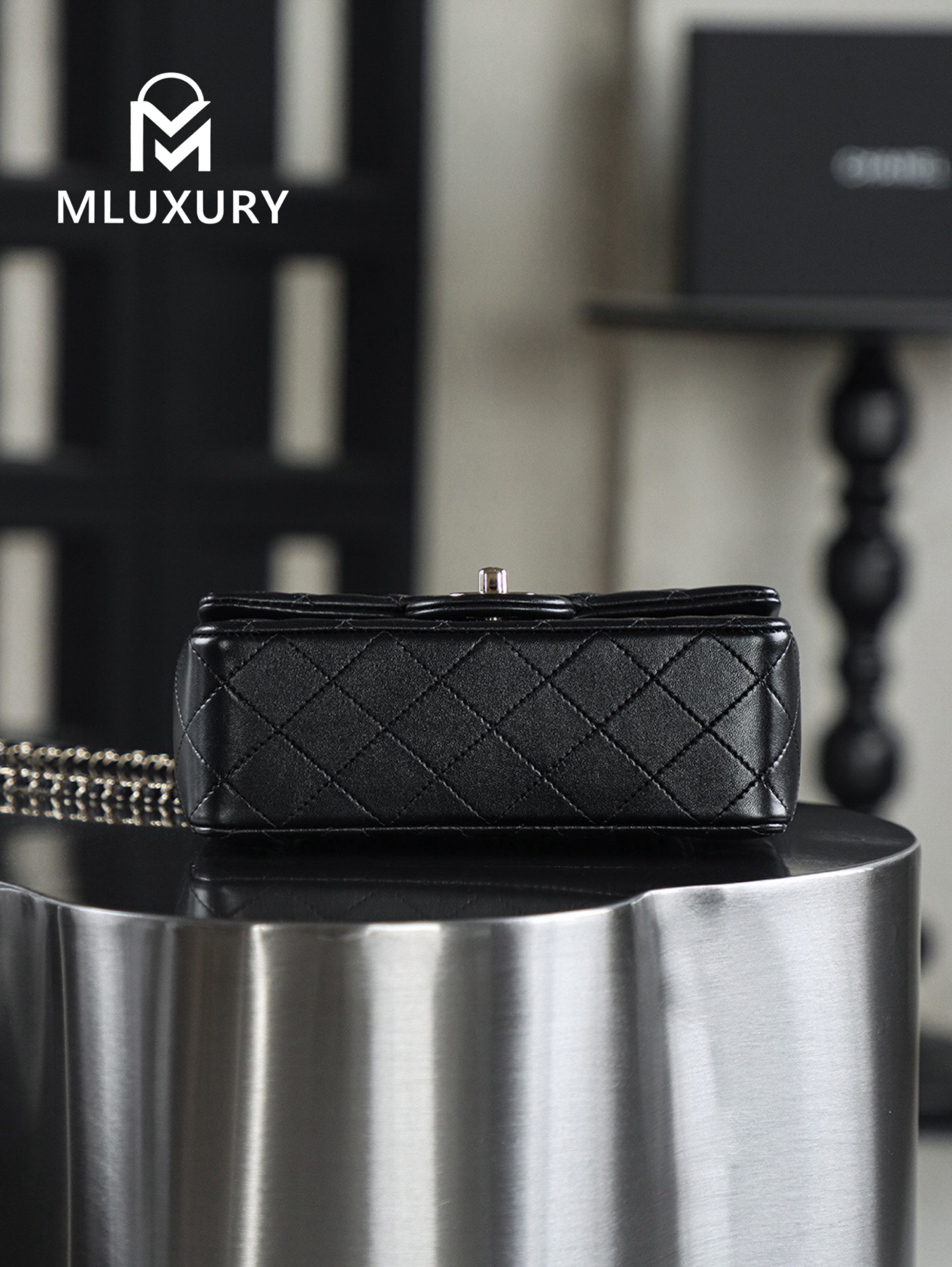 CHANEL CF Mini, Black & Gold, GR Genuine Lambskin