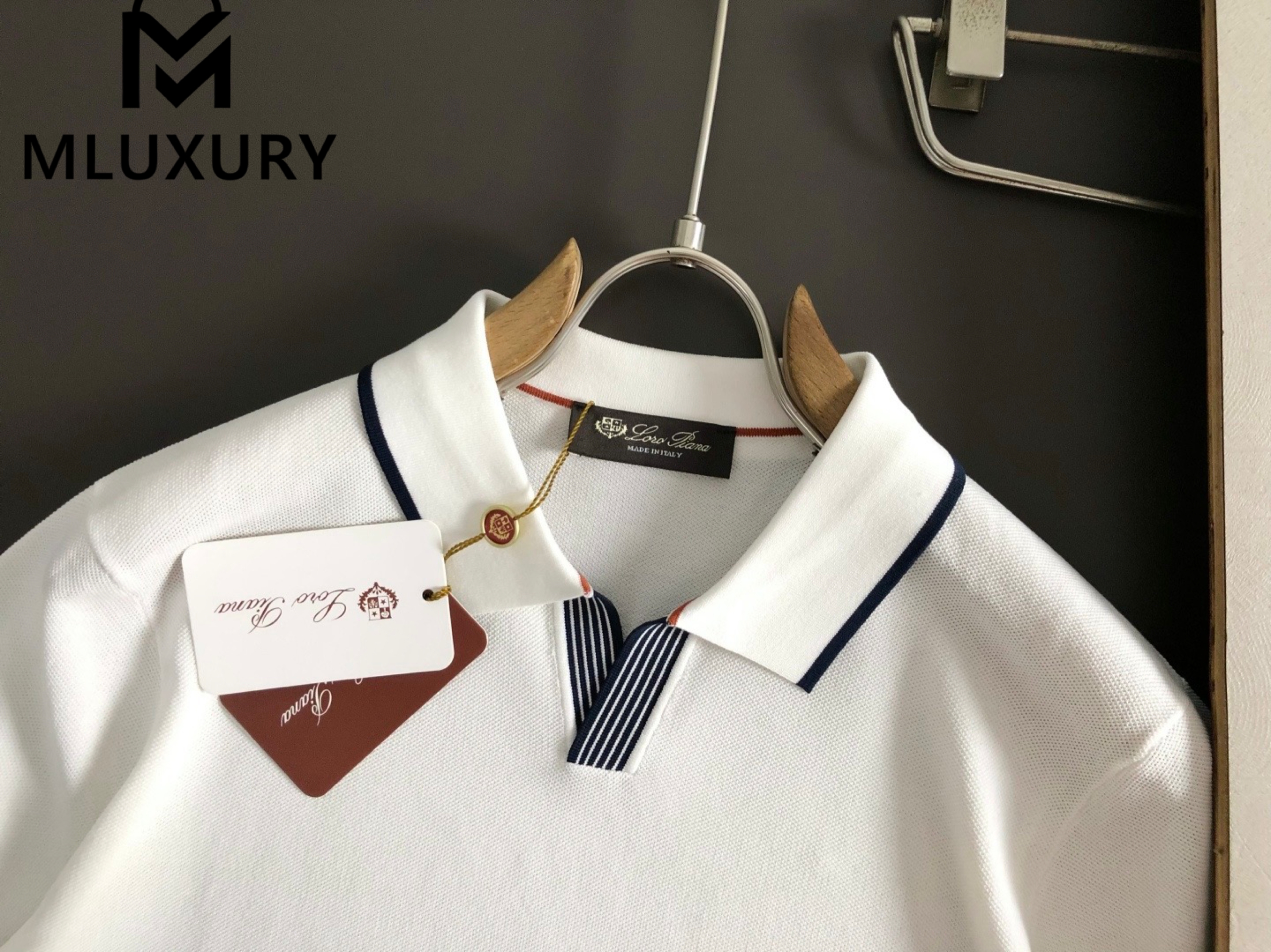 LORO PIANA Seagull collar short-sleeved shirt, white