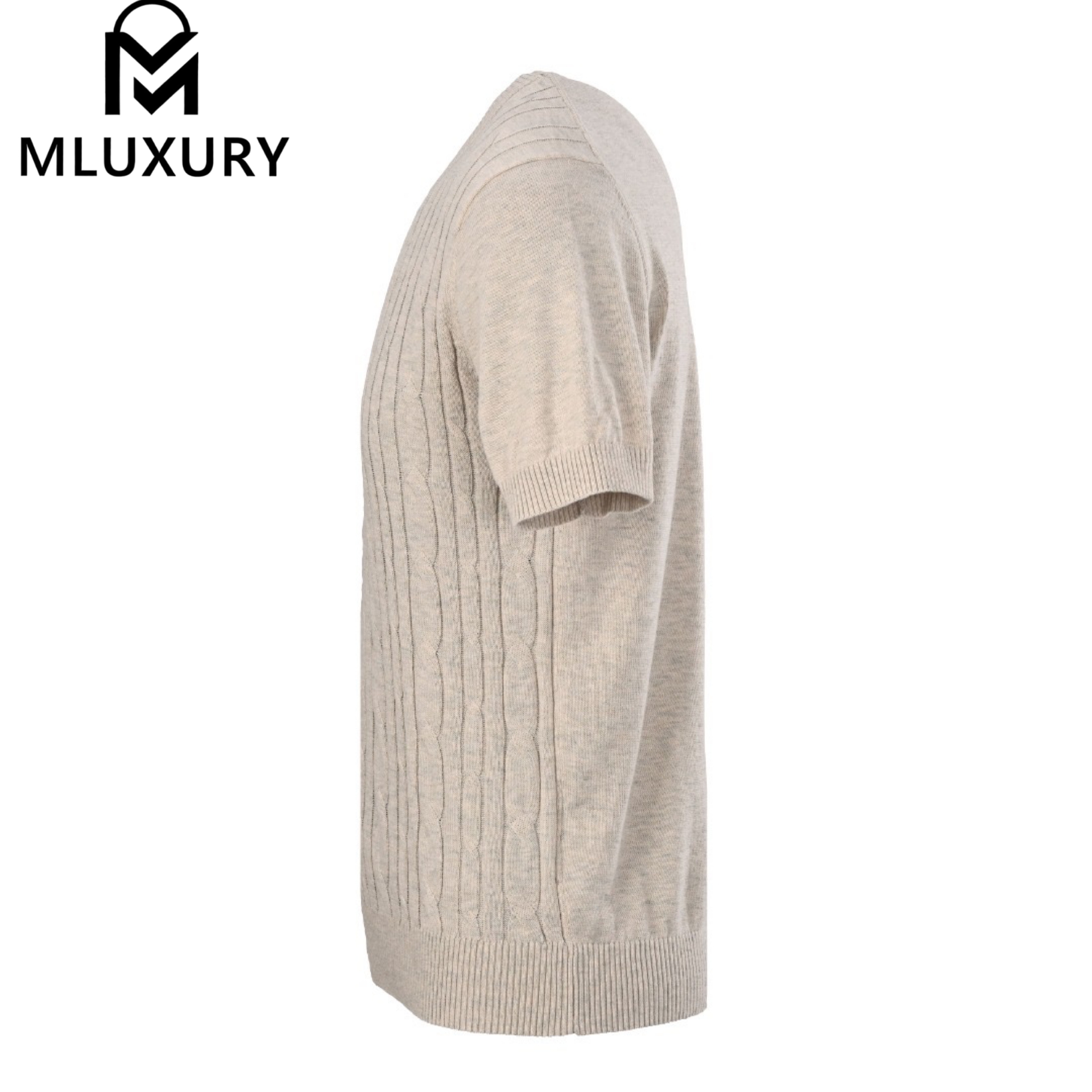 LORO PIANA Striped cable knit short-sleeved top