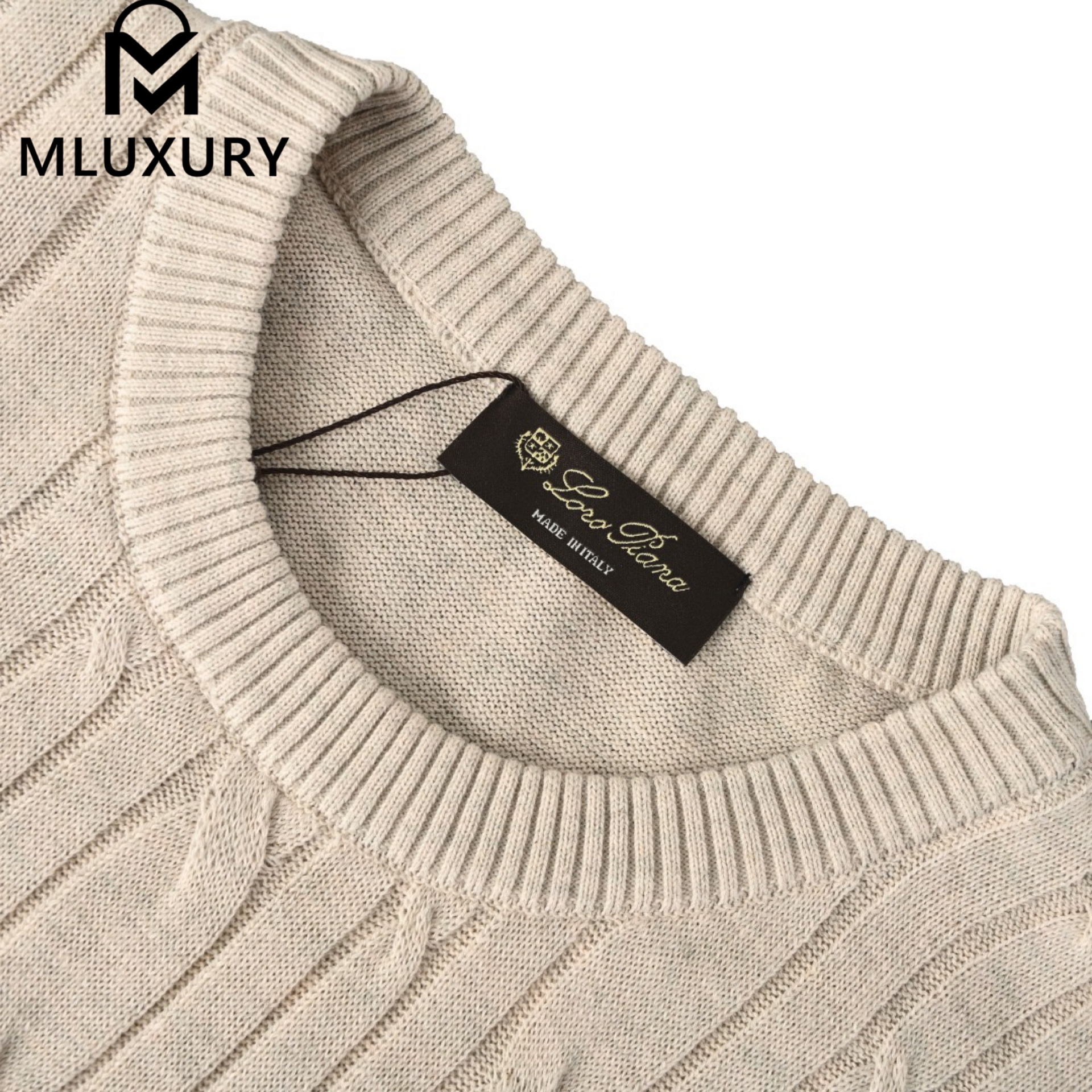 LORO PIANA Striped cable knit short-sleeved top