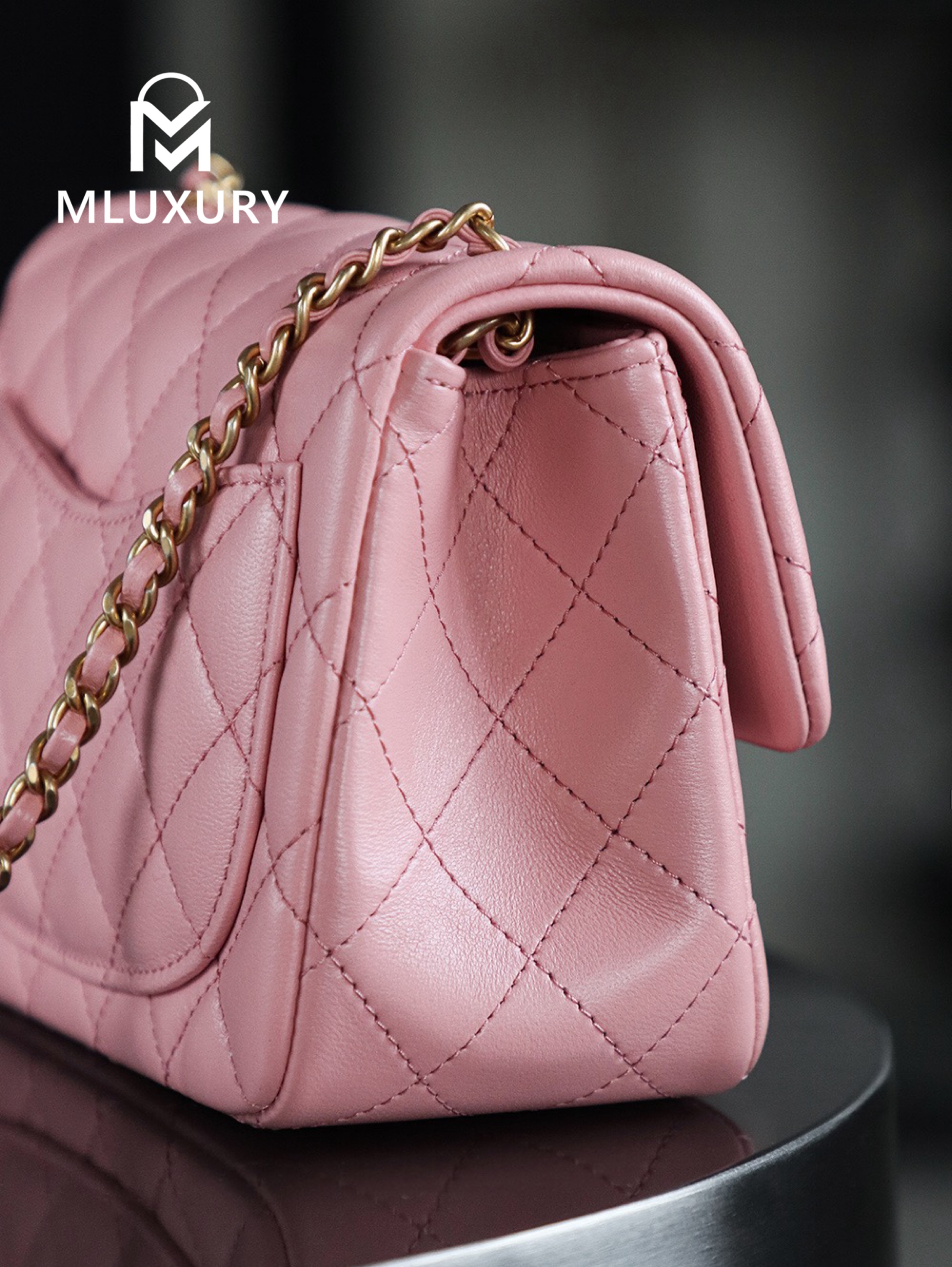CHANEL Mini Flap Bag Pearl Crush, Pink&Gold