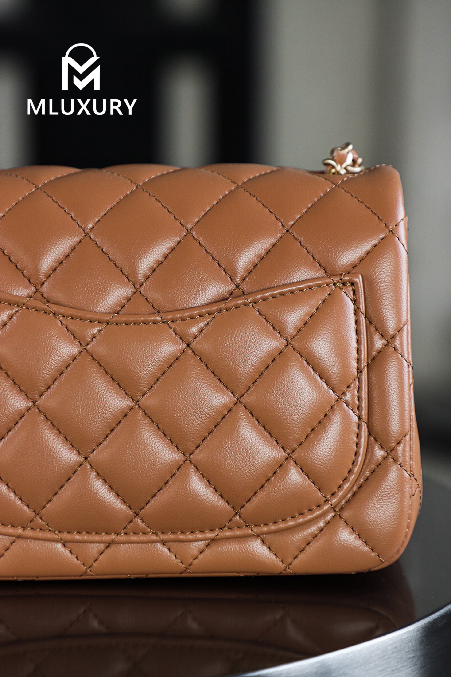 CHANEL Mini Flap Bag Pearl Crush, Caramel&Gold