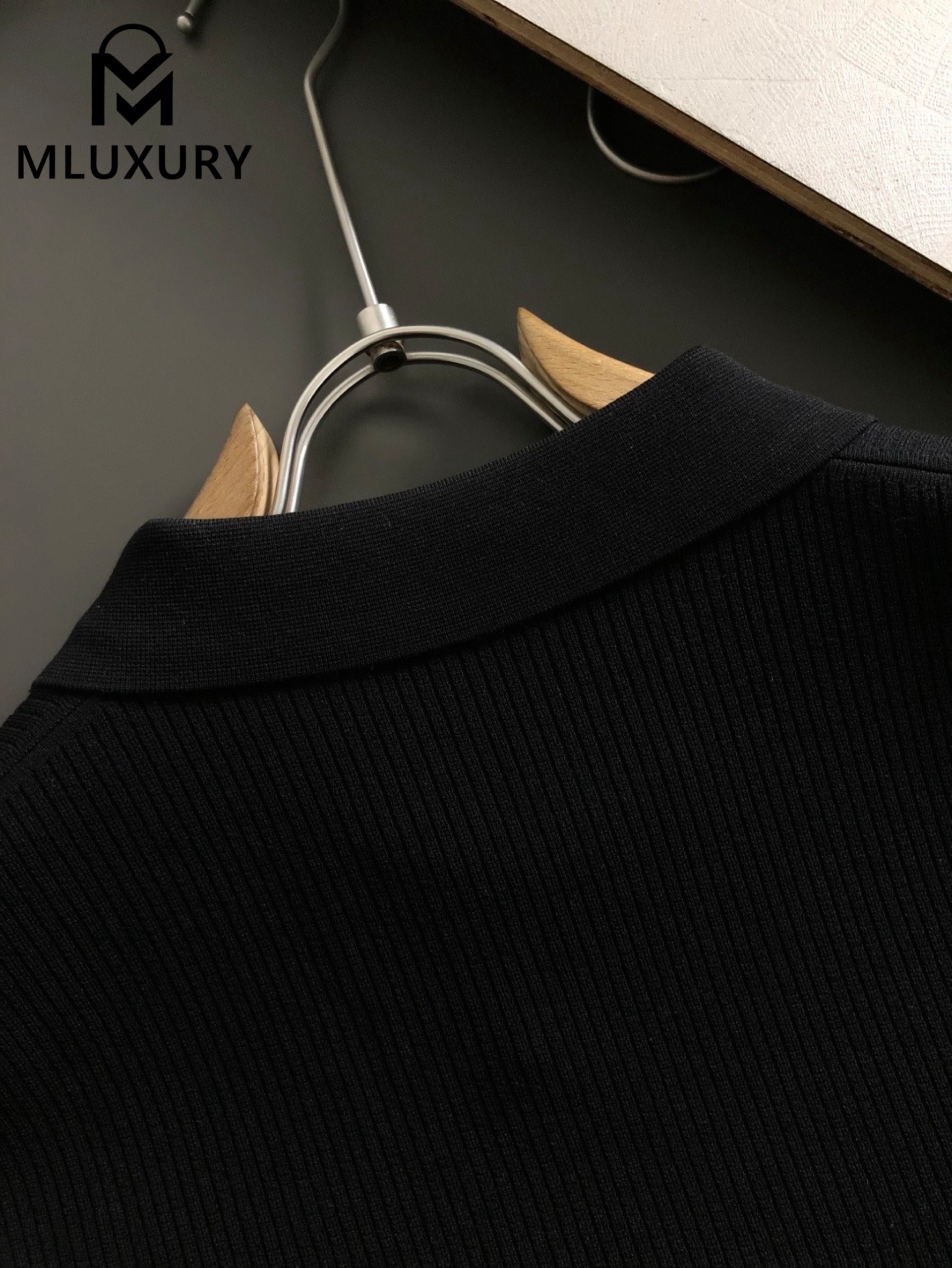 LORO PIANA Seagull collar short-sleeved shirt, Black