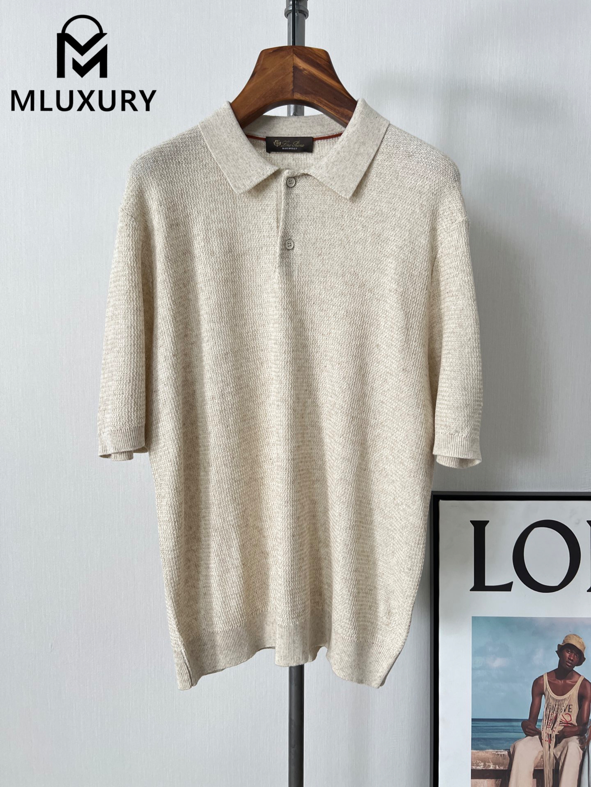 LORO PIANA Old-school style men's polo shirt