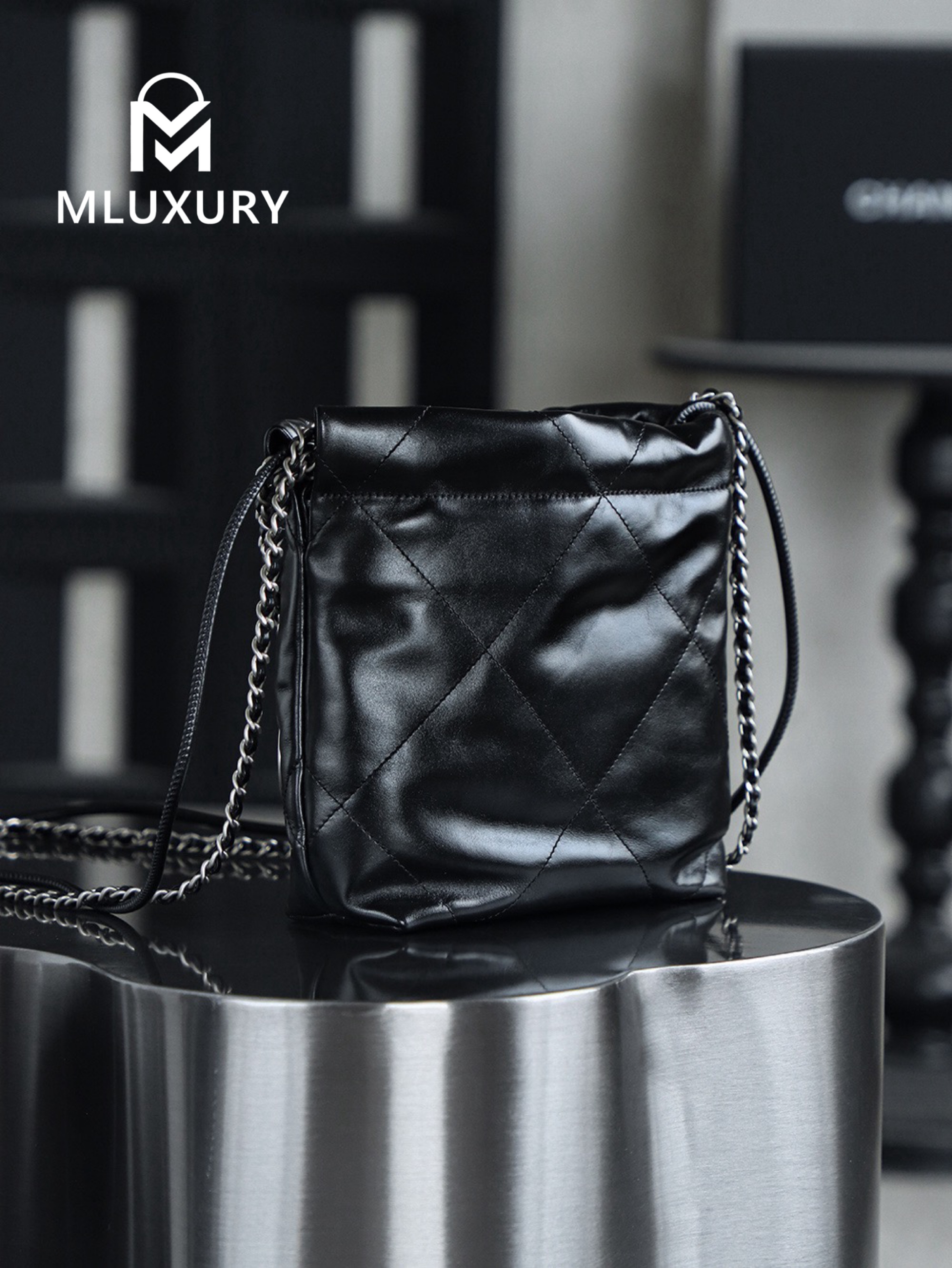 CHANEL 22 BAG (Mini), Black&Silver