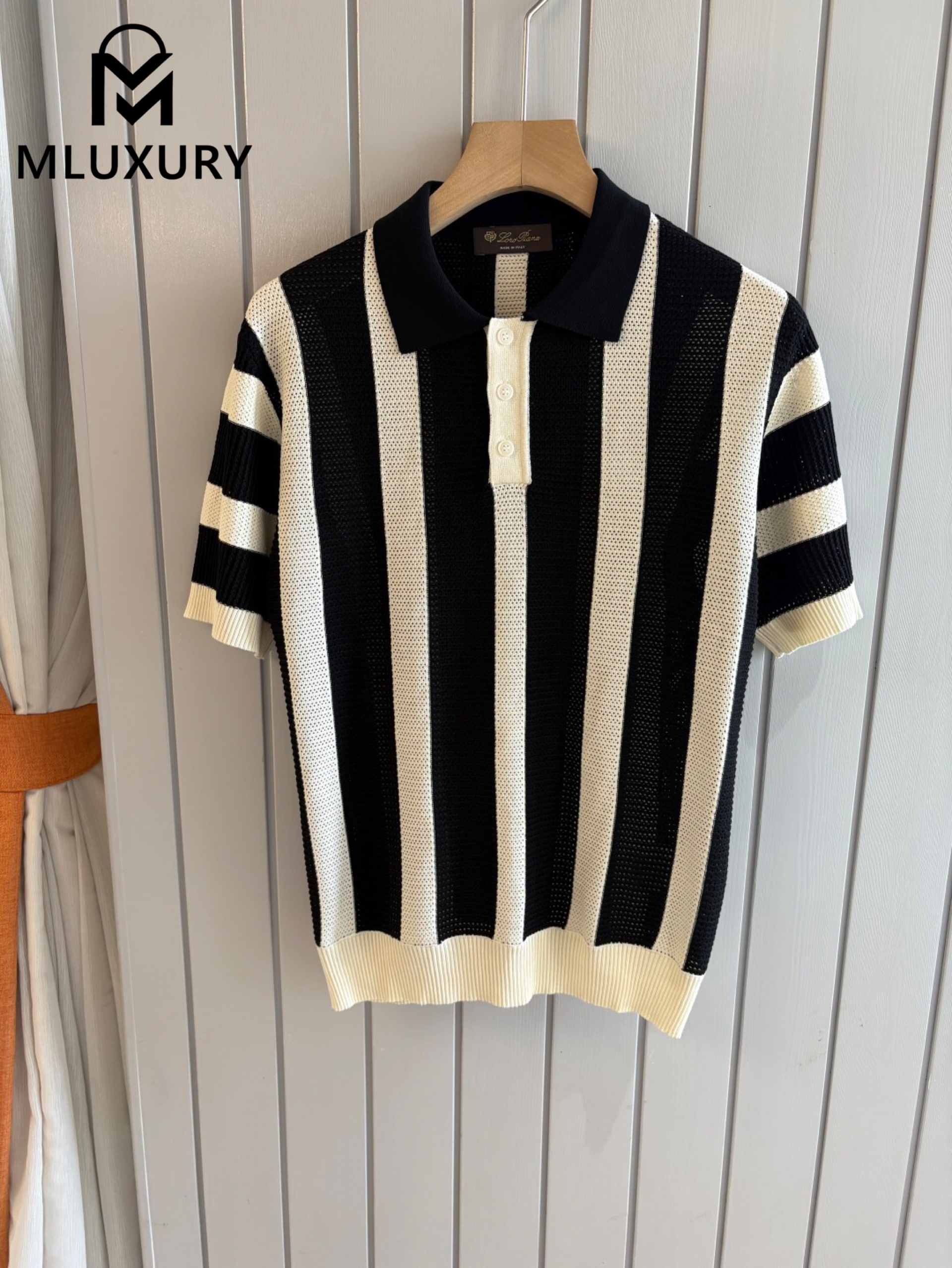 LORO PIANA Silk Collared Short-Sleeve T-Shirt