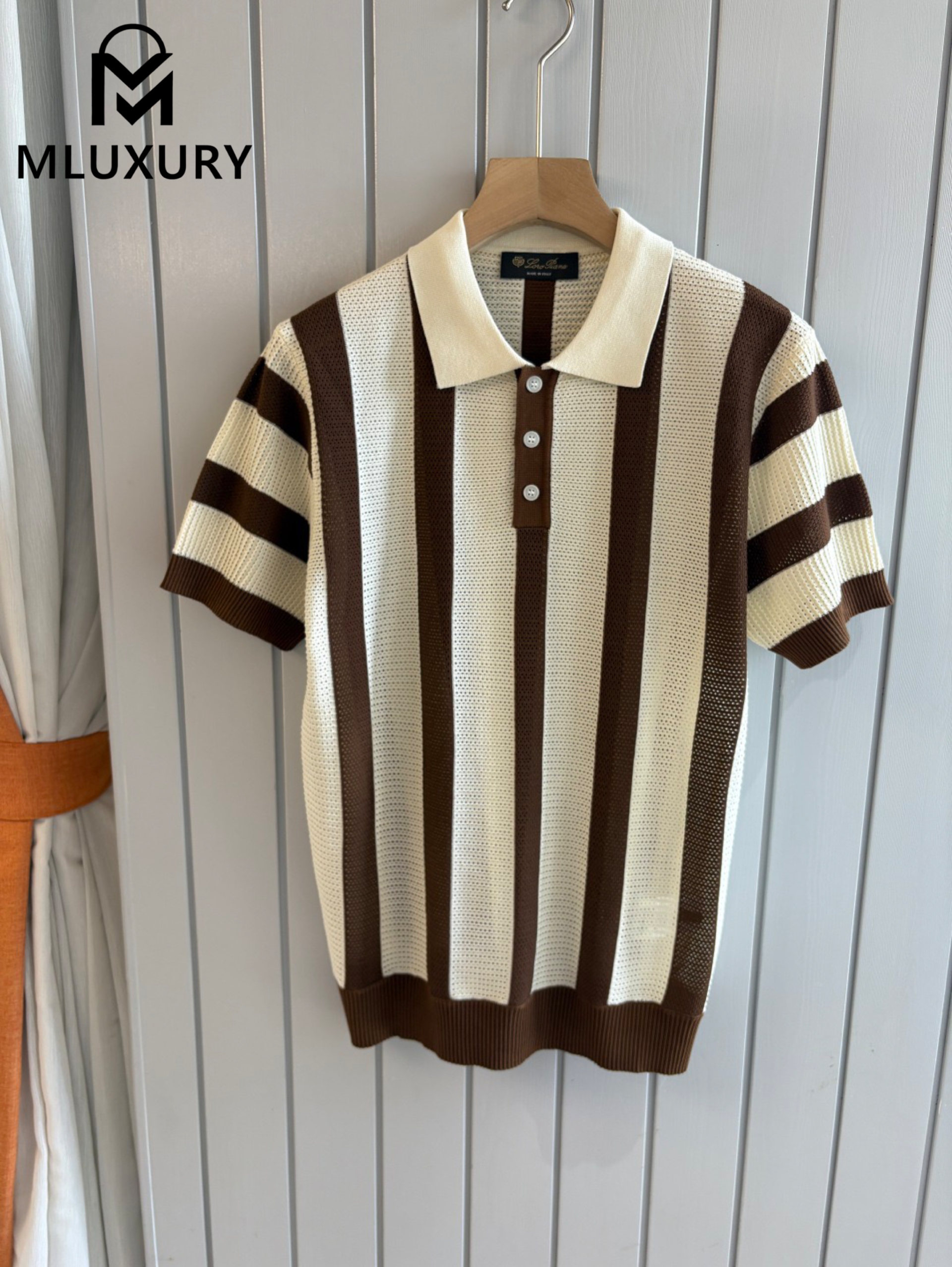 LORO PIANA Silk Collared Short-Sleeve T-Shirt